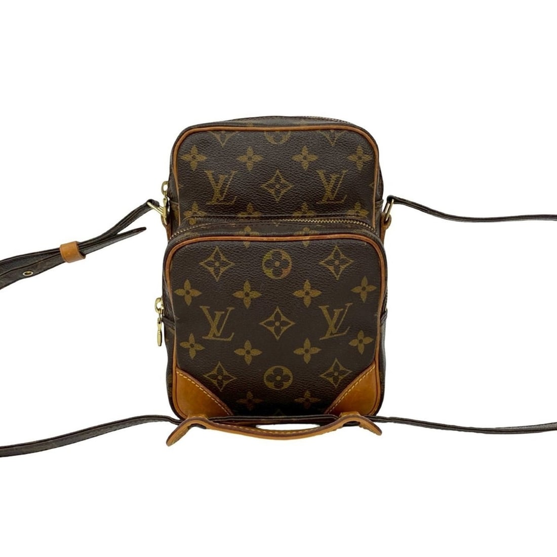LOUIS VUITTON Amazon Monogram Leather Shoulder Bag/Pochette, Brown, 233-7: --- Catalog ---Category: SizeSize (HxWxD): 21cm x 15cm x 5cm / 8.26'' x 5.9'' x 1.96''Category: DesignType: Pochette, Shoulder bagColor: BrownGender: WomenMaterial: Leather , PVC Category: GeneralBran