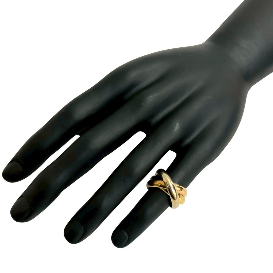 CARTIER Trinity Ring, Classic Model, 18K Yellow Gold, White and Pink f2130 (1 of 16)