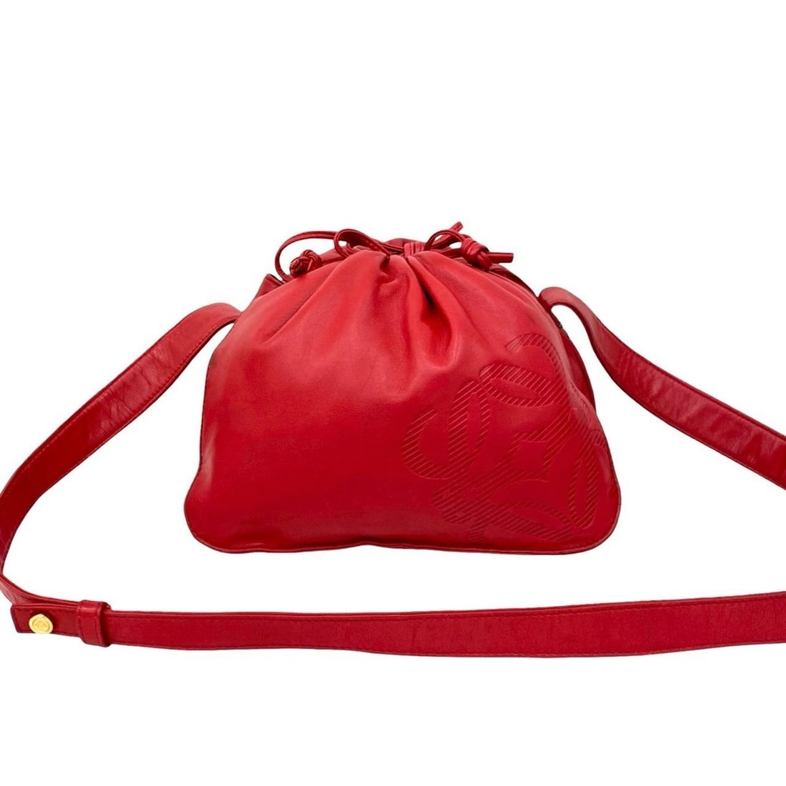 LOEWE Anagram Nappa Leather Shoulder Bag/Pochette/Sacoche in Red 28289 (1 of 10)