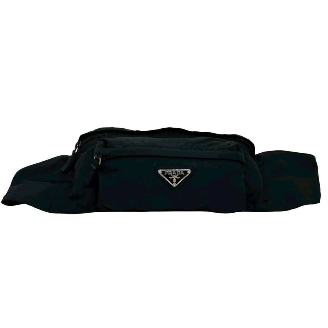 PRADA Prada Triangle Logo Tessuto Nylon Body Bag, Shoulder Waist Pouch, Black, 84128 (1 of 10)