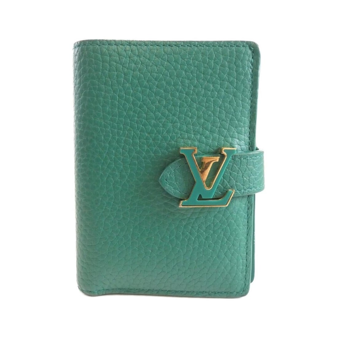 Louis Vuitton Taurillon LV Vertical CP Wallet M82438: --- Catalog ---Category: SizeSize (HxWxD): 12cm x 9cm x 2cm / 4.72'' x 3.54'' x 0.78''Category: DesignColor: EmeraldGender: WomenMaterial: Leather Leather/Fur Type: Calf leatherCategory: GeneralMPN:
