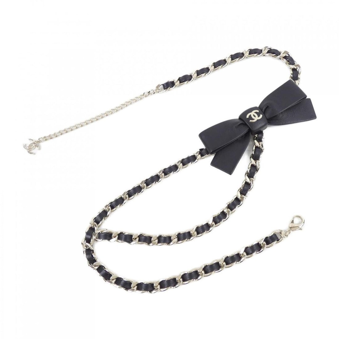 CHANEL AAB382B21950 Belt: --- Catalog ---Category: SizeLength: 71cm - 84cm / 27.95'' - 33.07''Category: DesignType: Chain beltColor: Black, GoldGender: WomenLeather/Fur Type: CalfskinMaterial (Strap): Metal , Leather