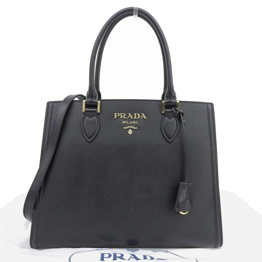 Prada PRADA Bag 1BA229 Handbag Shoulder Saffiano Black (1 of 9)