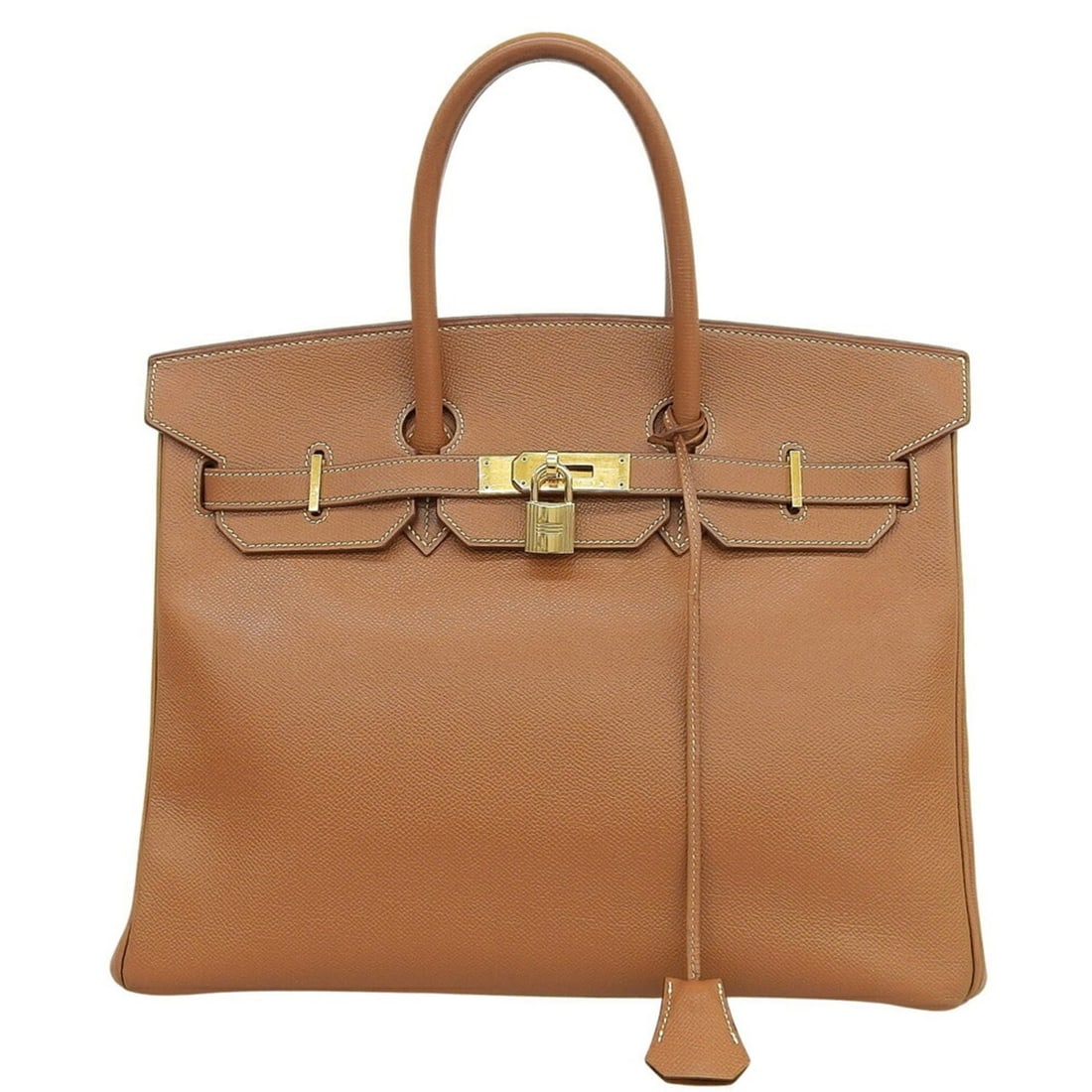Hermes Hermès Birkin 35 handbag with F stamp, Epsom, gold: --- Catalog ---Category: SizeSize (HxWxD): 28cm x 35.5cm x 19cm / 11.02'' x 13.97'' x 7.48''Category: DesignType: HandbagColor: BrownGender: WomenMaterial: Epsom leather Category: GeneralBrand: Hermes