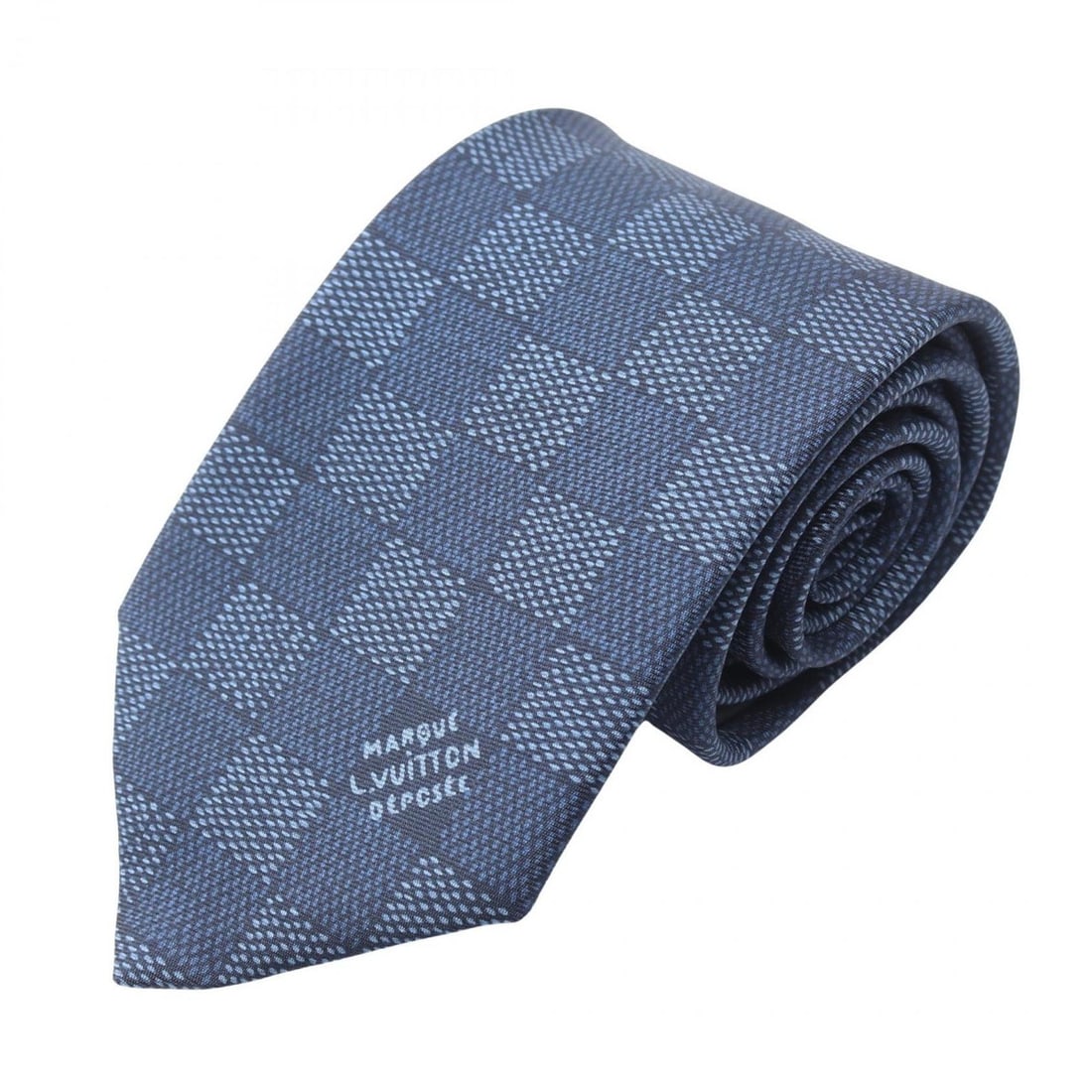 Louis Vuitton Damier Heritage Tie, Silk, Men's, Navy (1 of 8)