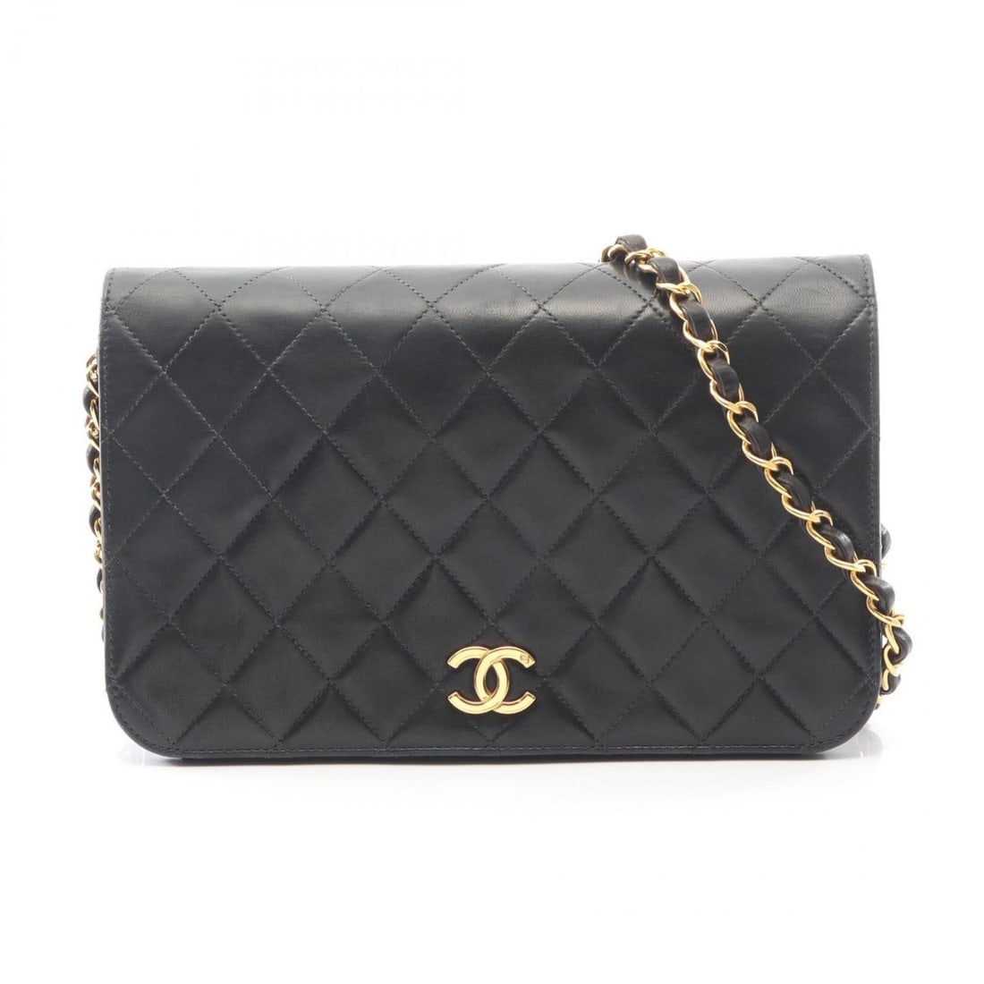 CHANEL Matelasse Full Flap Shoulder Bag/Handbag in Lambskin Leather, Black (1 of 17)