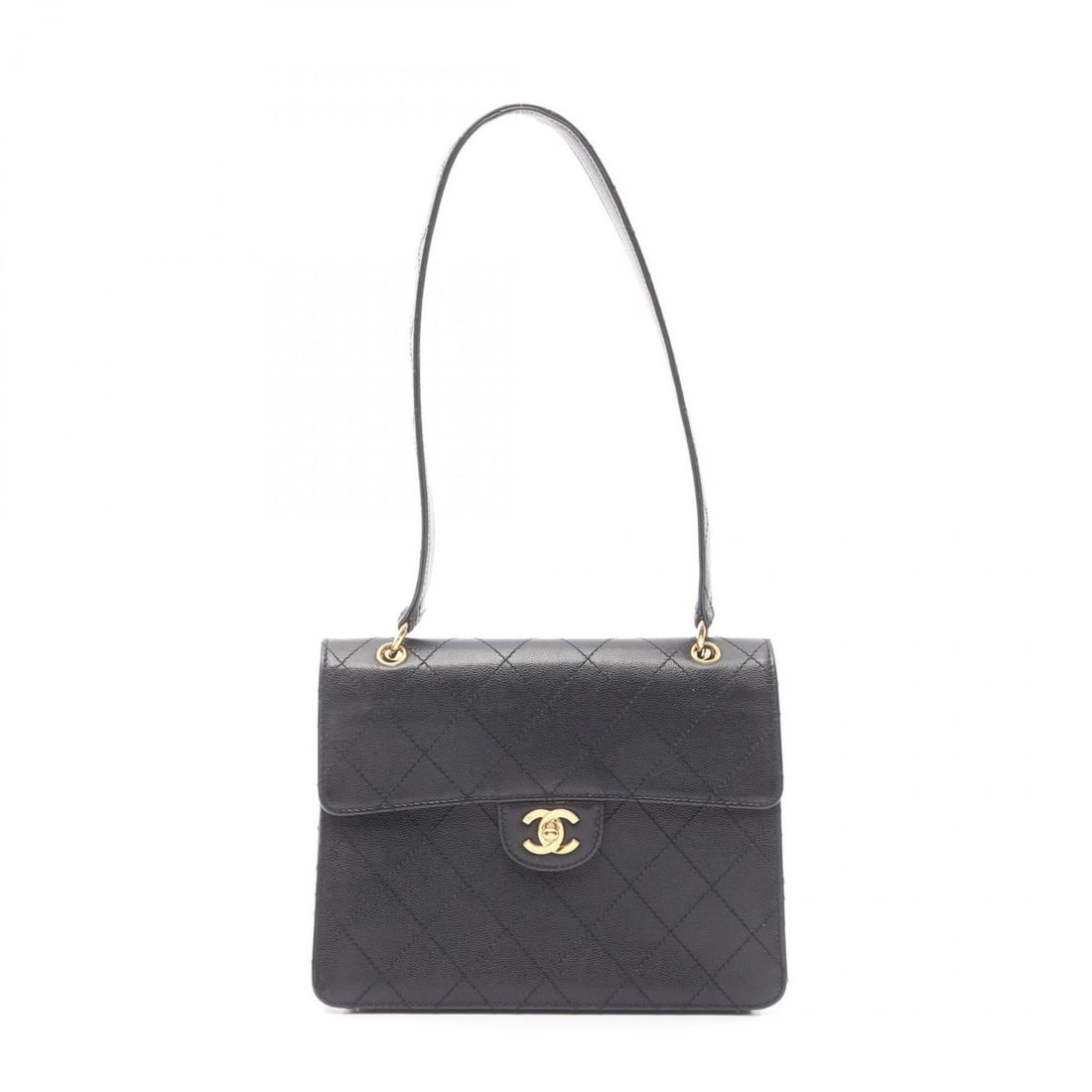 CHANEL Matelasse Shoulder Bag/Handbag in Grained Calfskin Leather, Women's, Black (1 of 17)