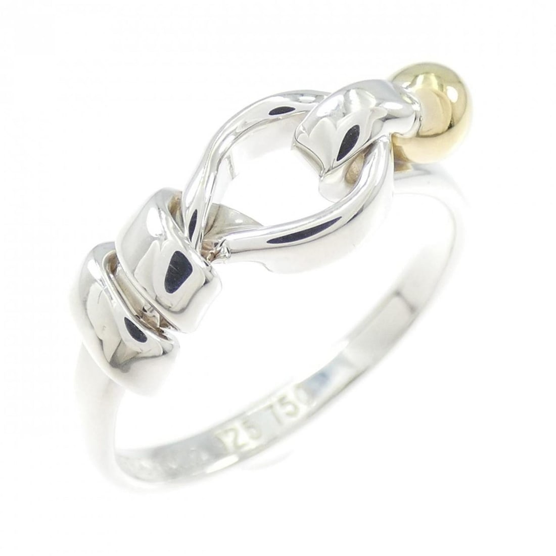 Tiffany Flatwire Love Knot Ring: --- Catalog ---Category: SizeJP Size: 12US Size: 6.5Category: DesignType: Band ringColor: Gold, SilverGender: WomenMaterial: Silver 925, Yellow gold (18K)Category: GeneralBrand: Tiffany--- Item List