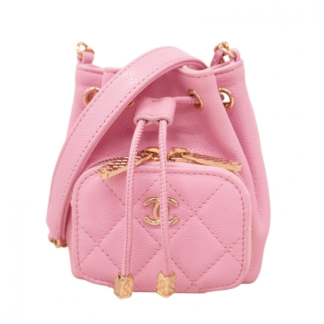 Chanel Matelasse Shoulder Bag with Chain, Caviar Skin, Pink Champagne, Women's, P2327242: --- Catalog ---Category: SizeSize (HxWxD): 11.5cm x 9.5cm x 6cm / 4.52'' x 3.74'' x 2.36''Category: DesignType: Shoulder bagColor: PinkGender: WomenMaterial: Grained Calfskin Hardware Color: