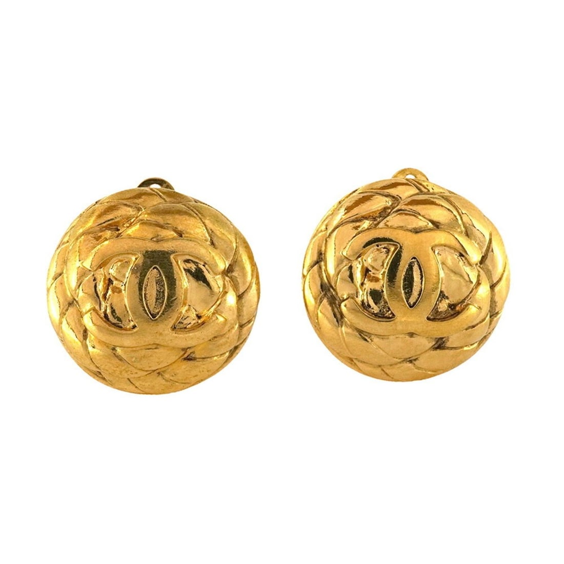 Chanel Coco Mark Circle Earrings, GP Plated Gold, Women's, P1523796 (1 of 10)