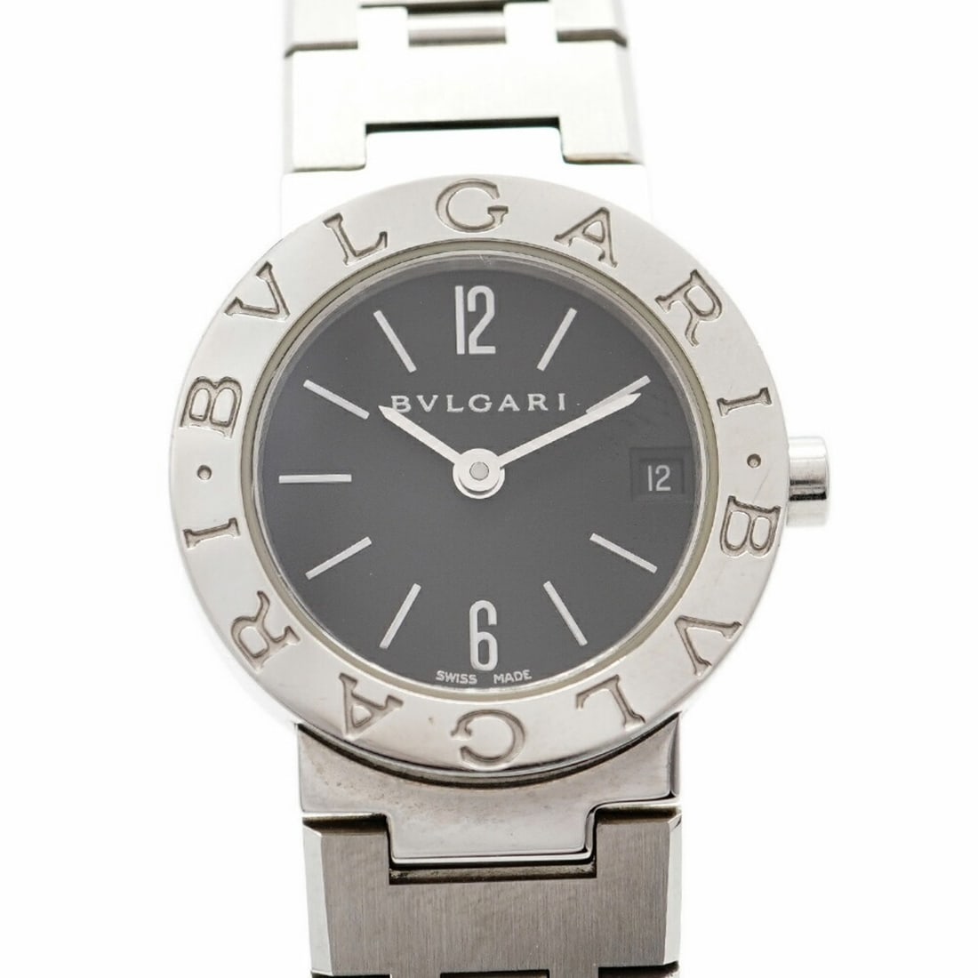 Bvlgari BB23SS Black Dial Women's Watch: --- Catalog ---Category: SizeWrist Size: 14.5cm / 5.7''Case Diameter: 23.1mm / 0.91''Category: DesignType: WristwatchGender: WomenColor (Dial): BlackMaterial (Band): Stainless steelCategory: GeneralMP