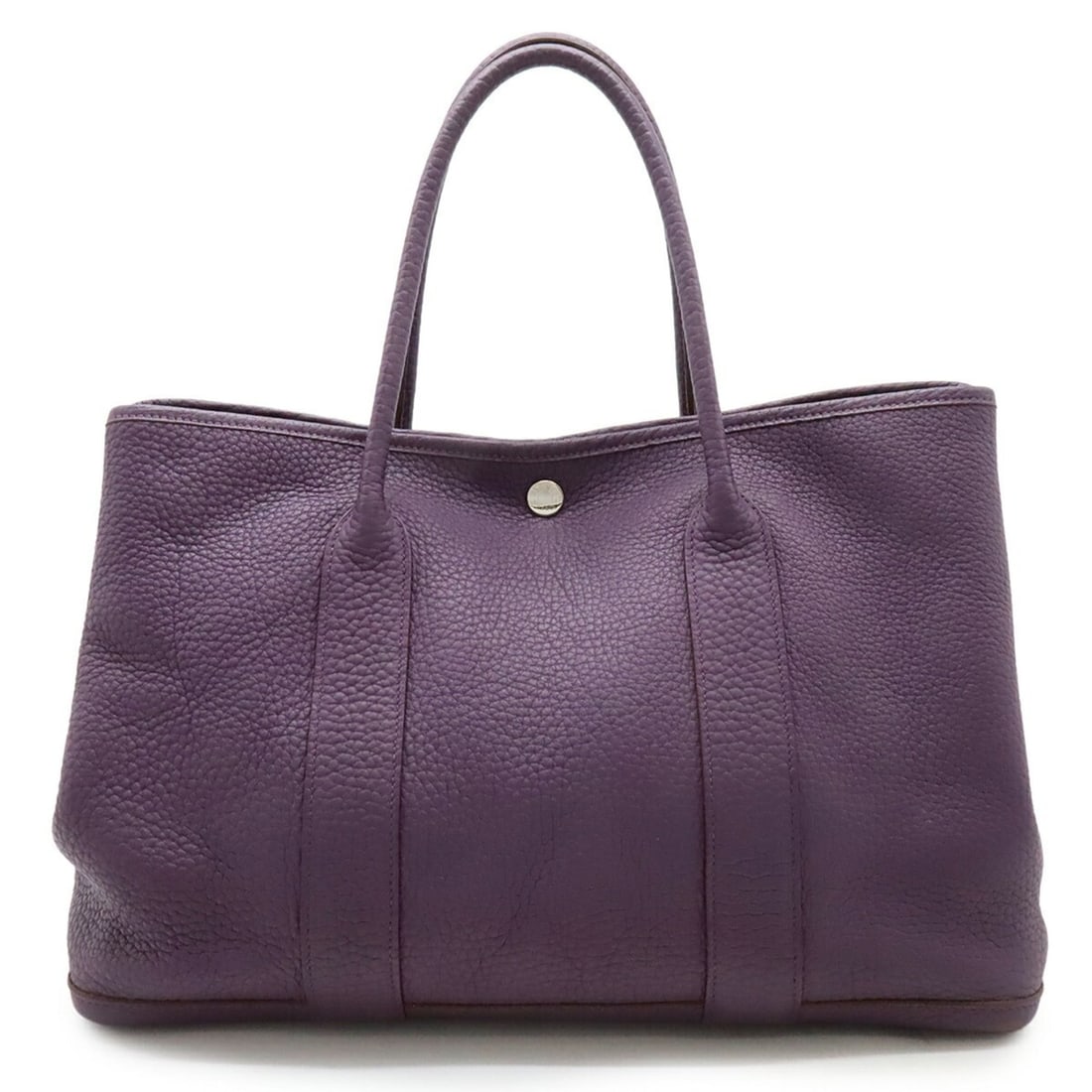 HERMES Garden PM Tote Bag, Negonda Leather, Cassis, Purple, with P Stamp (1 of 10)