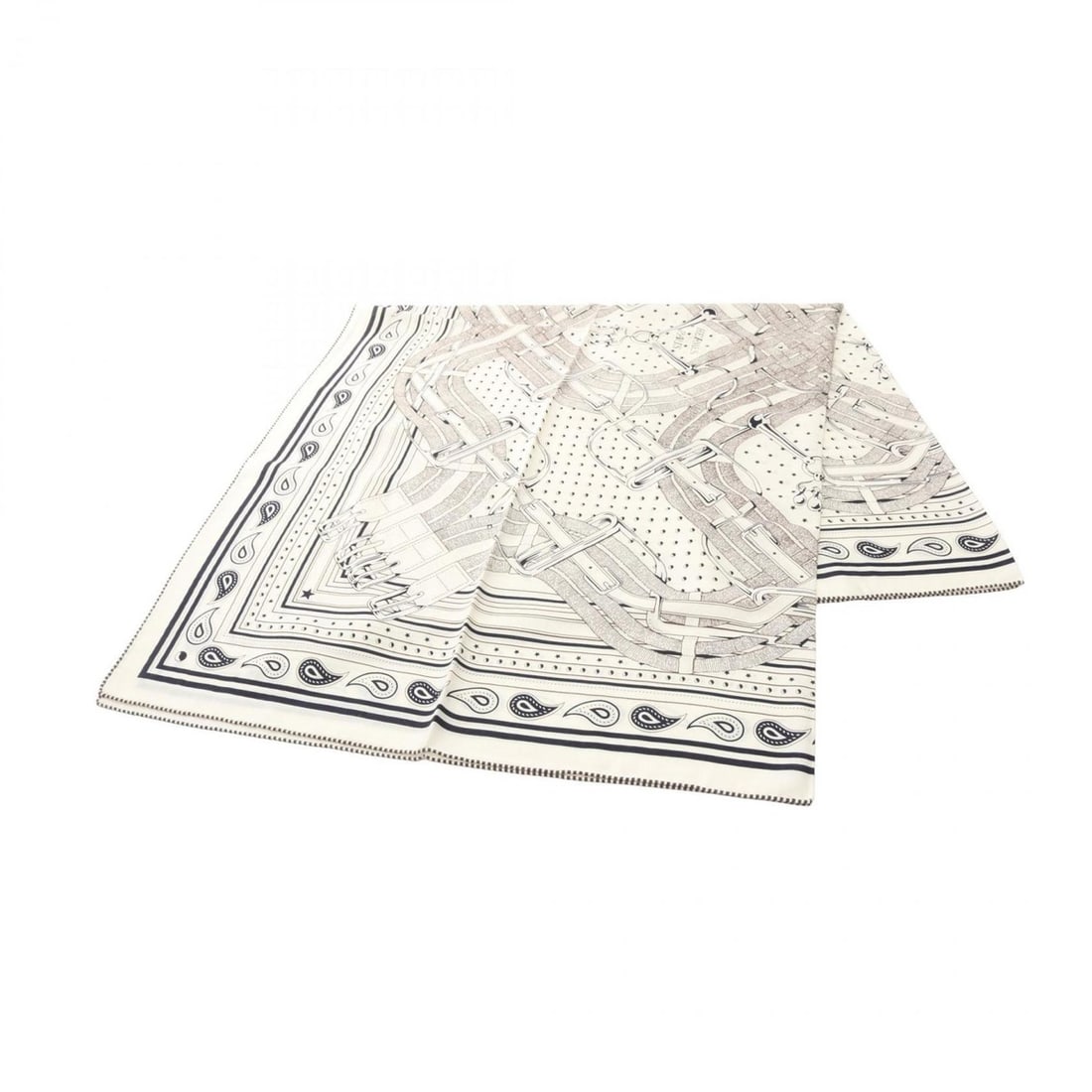 Hermes Hermès Carré Jean 140 MORS A JOUETS BANDANA Scarf/Muffler, Silk, Cashmere, Women's, Ivory, (1 of 7)