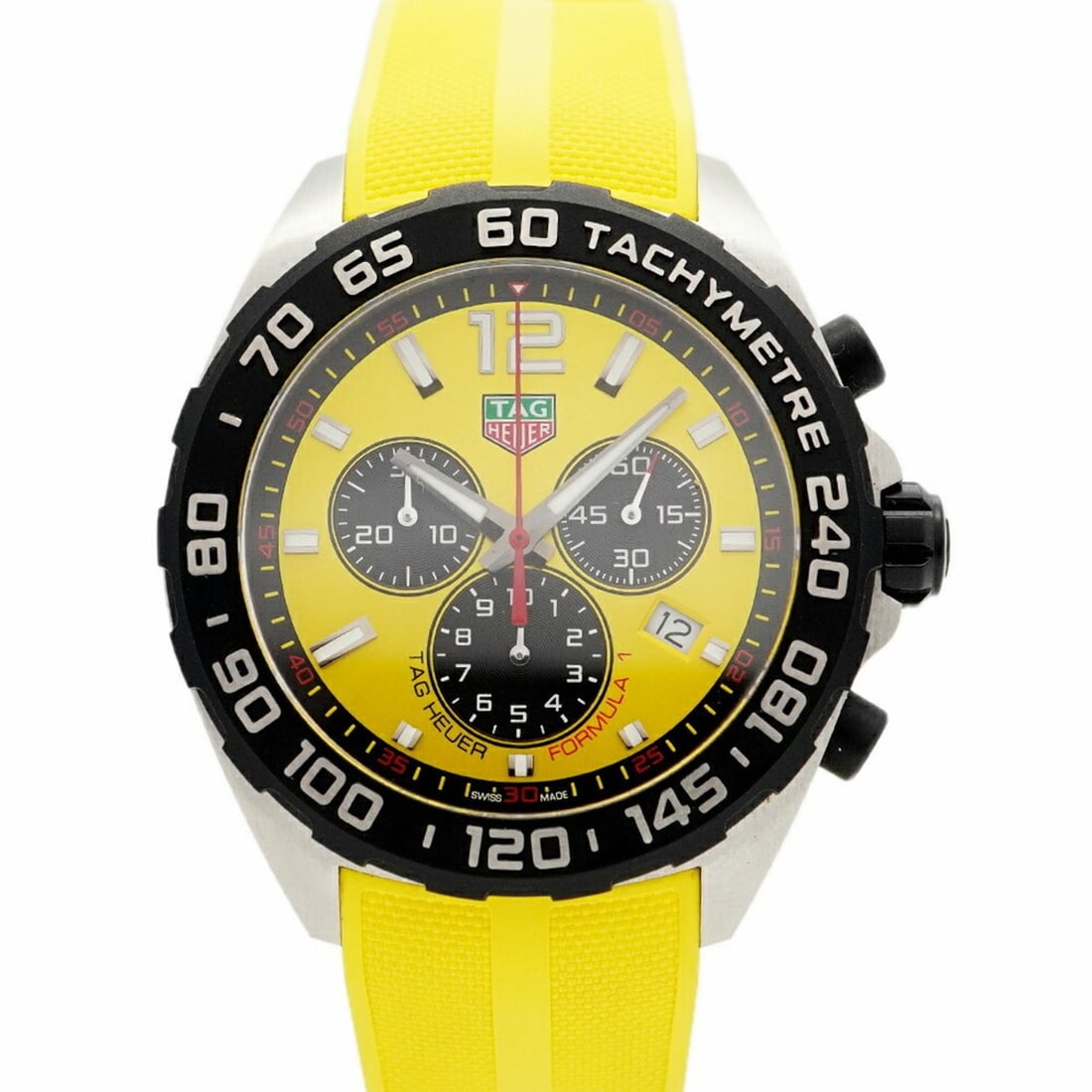 TAG Heuer Formula 1 CAZ101AM Yellow Dial Men's Watch: --- Catalog ---Category: SizeWrist Size: 20.5cm / 8.07''Case Diameter: 43mm / 1.69''Category: DesignType: WristwatchGender: MenColor (Dial): YellowMaterial (Band): RubberCategory: GeneralMPN: CAZ101AM