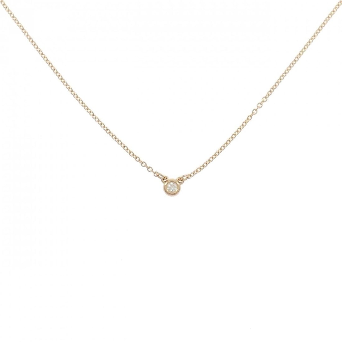 Tiffany By the Yard Necklace: --- Catalog ---Category: SizePendant Size: 3.6mm x 3.6mm / 0.14'' x 0.14''Neck Circumference: 41 cm / 16.14''Category: DesignColor: Pink goldStone: DiamondGender: WomenMaterial: Pink gold (18K)Necklac