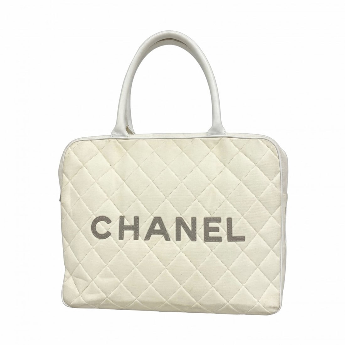Chanel Matelasse Sport Canvas Handbag, White, Women's (1 of 14)