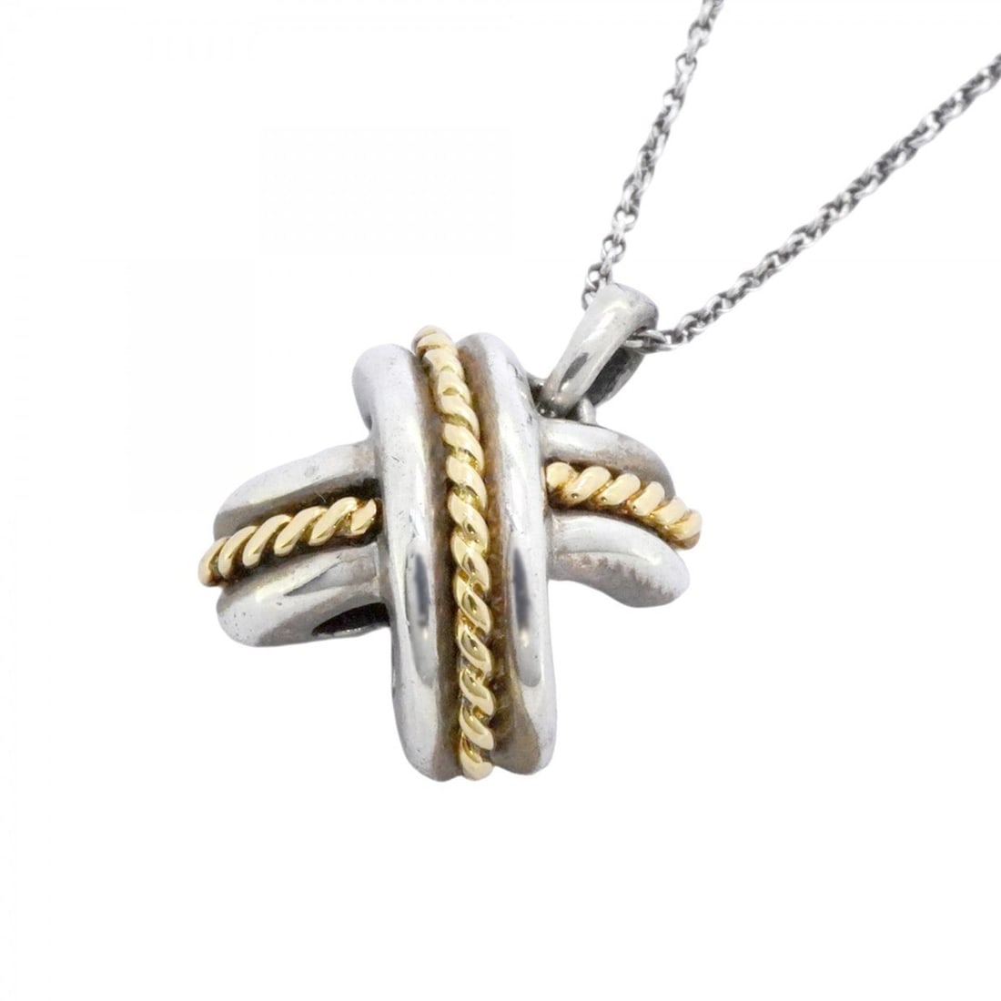 Tiffany Signature Necklace in 18K Yellow Gold and 925 Silver for Women: --- Catalog ---Category: SizePendant Size: 17.5mm x 14mm / 0.68'' x 0.55''Neck Circumference: 42 cm / 16.53''Category: DesignGender: WomenMaterial: Silver 925, Yellow gold (18K)Necklace Type: Necklace