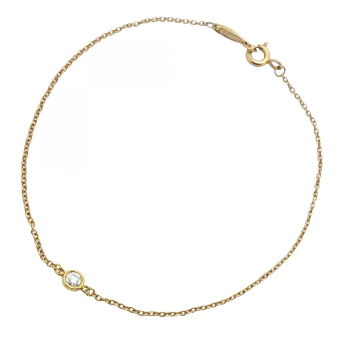 Tiffany Bracelet By the Yard 1PD 18KYG Yellow Gold Diamond Women's (1 of 11)