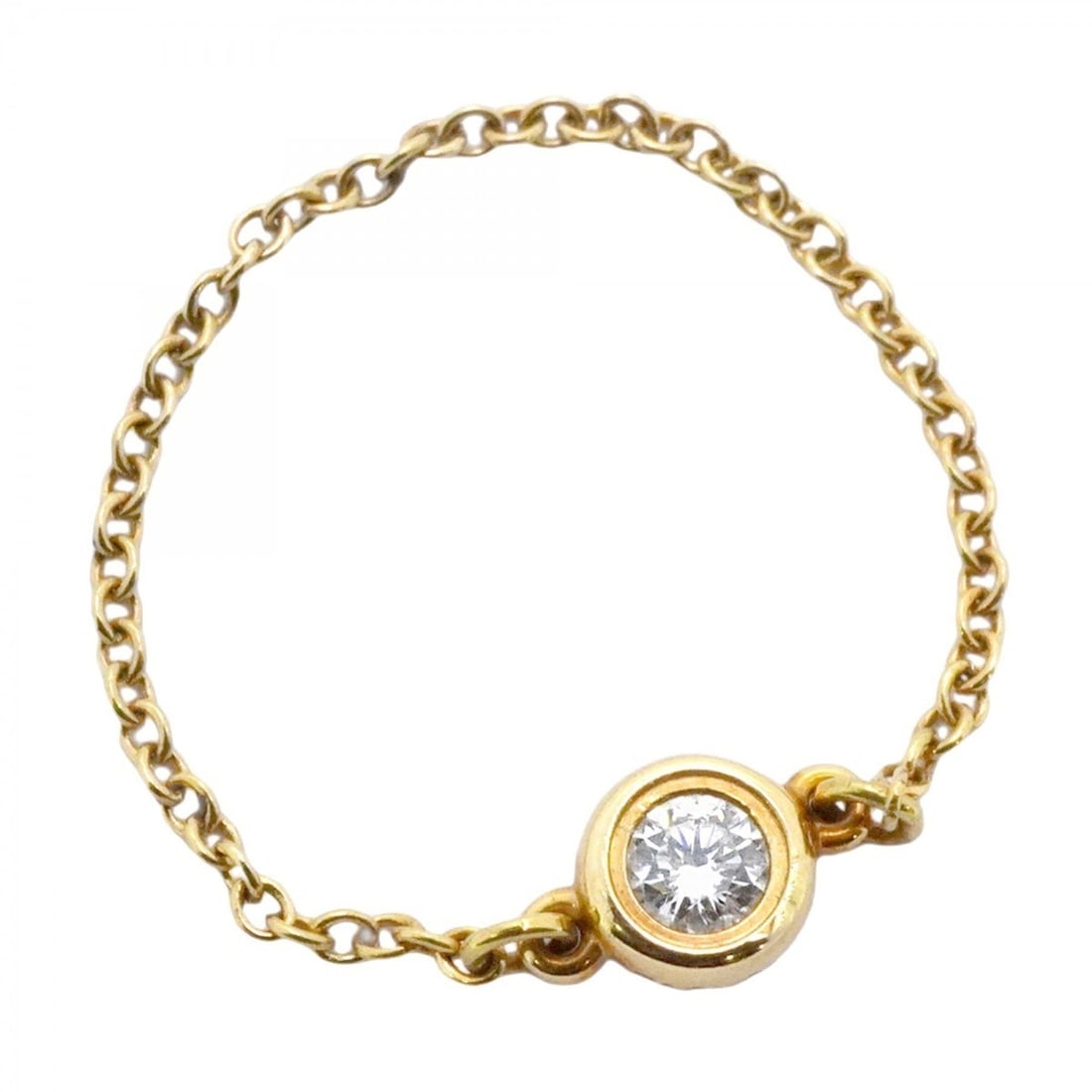 Tiffany By the Yard 1PD Ring, 18KYG Yellow Gold with Diamonds, Size 14, Women's (1 of 11)