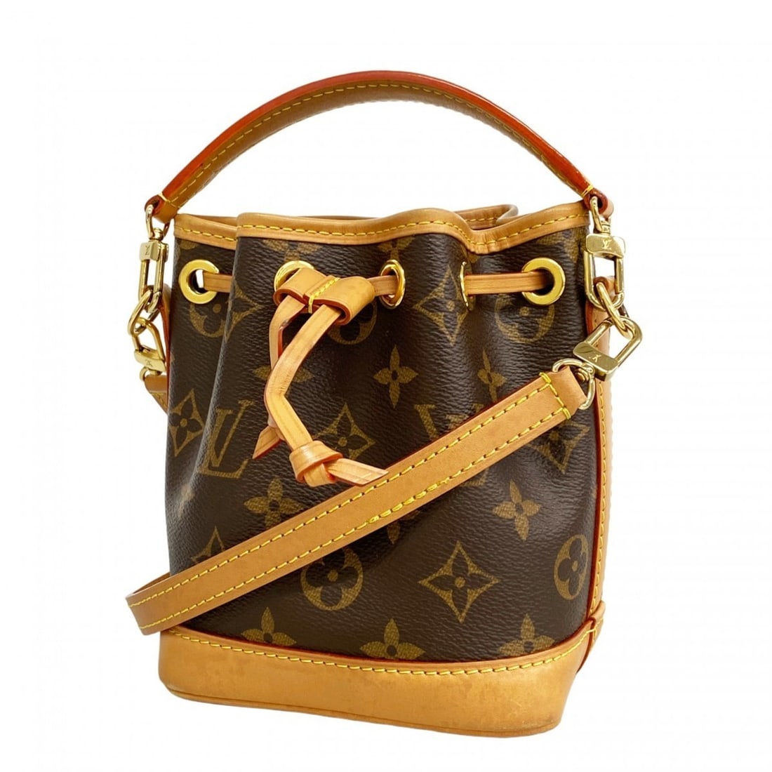 Louis Vuitton Monogram Nano Noe Handbag M81266 Brown 2-Way Bag for Women (1 of 11)