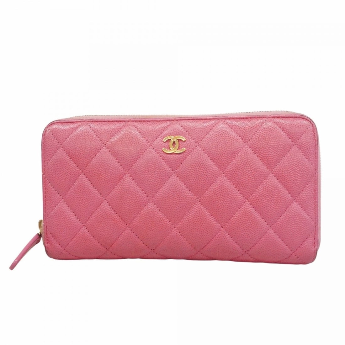Chanel Matelasse Caviar Leather Long Wallet, Pink, Women's (1 of 18)