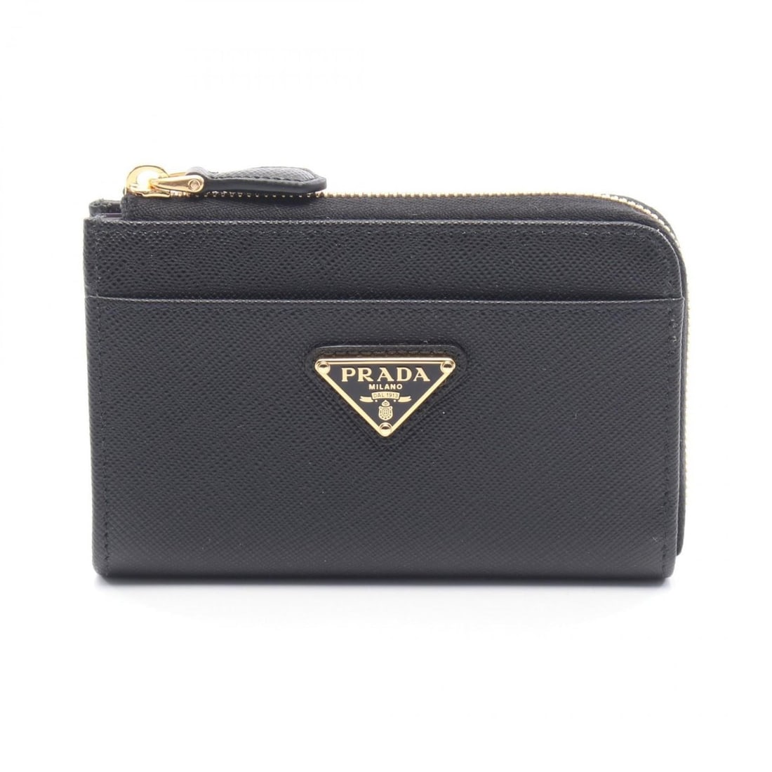 Prada SAFFIANO TRIANG Wallet/Coin Purse in Saffiano Leather, Women's, Black, 1PP122 (1 of 12)