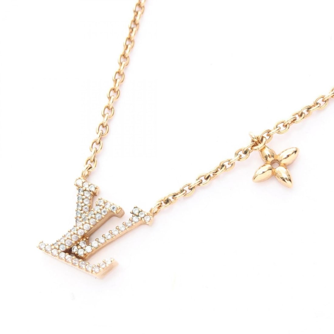 Louis Vuitton Collier LV Iconic Necklace with Gold-Plated Rhinestones, Women's, Gold and Clear: --- Catalog ---Category: SizePendant Size: 12mm x 12mm / 0.47'' x 0.47''Neck Circumference: 41 cm - 46 cm / 16.14'' - 18.11''Category: DesignColor: Clear, GoldGender: WomenMaterial: Gold plating, Rhin