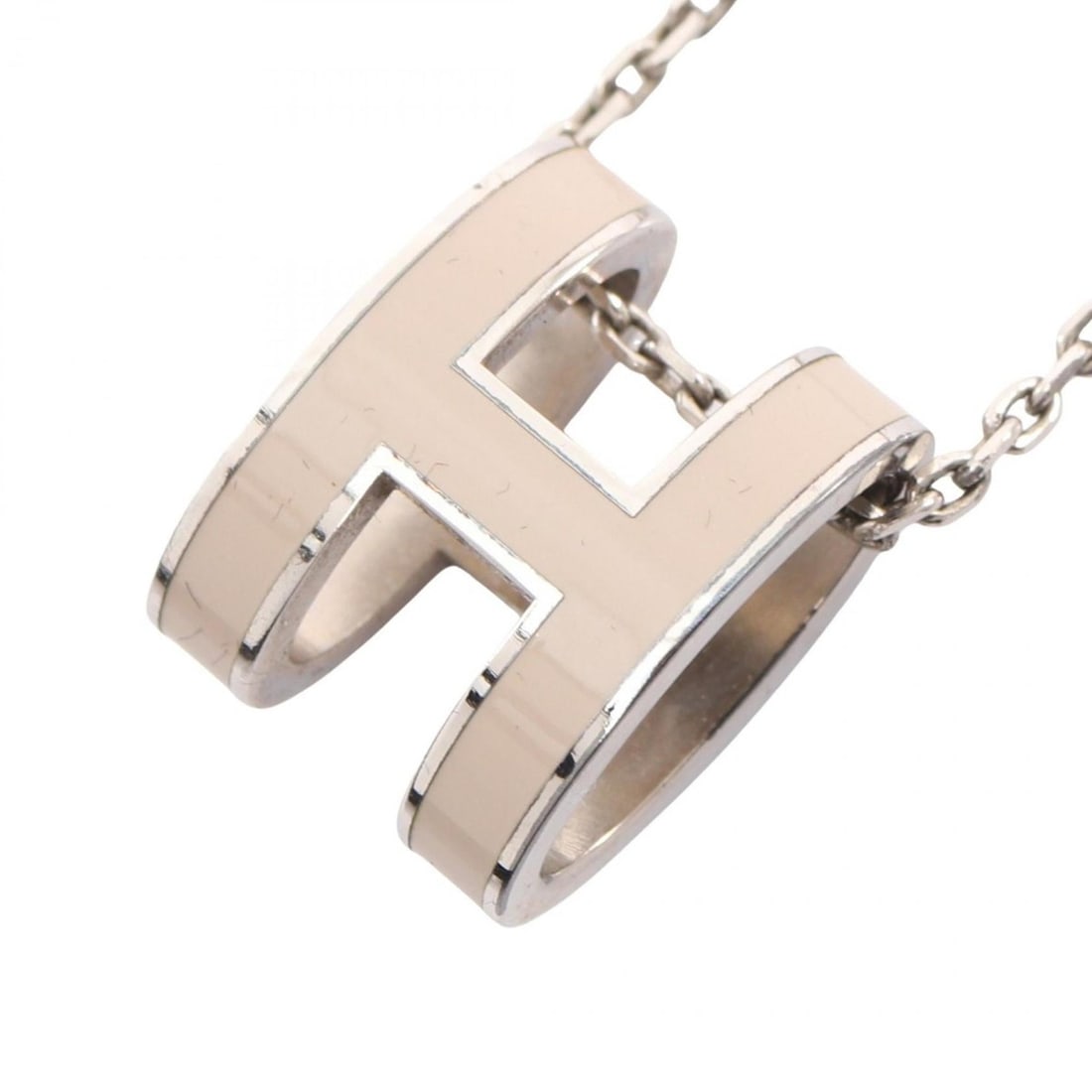 Hermes Hermès Pop H necklace in stainless steel for women, available beige and silver. (1 of 10)