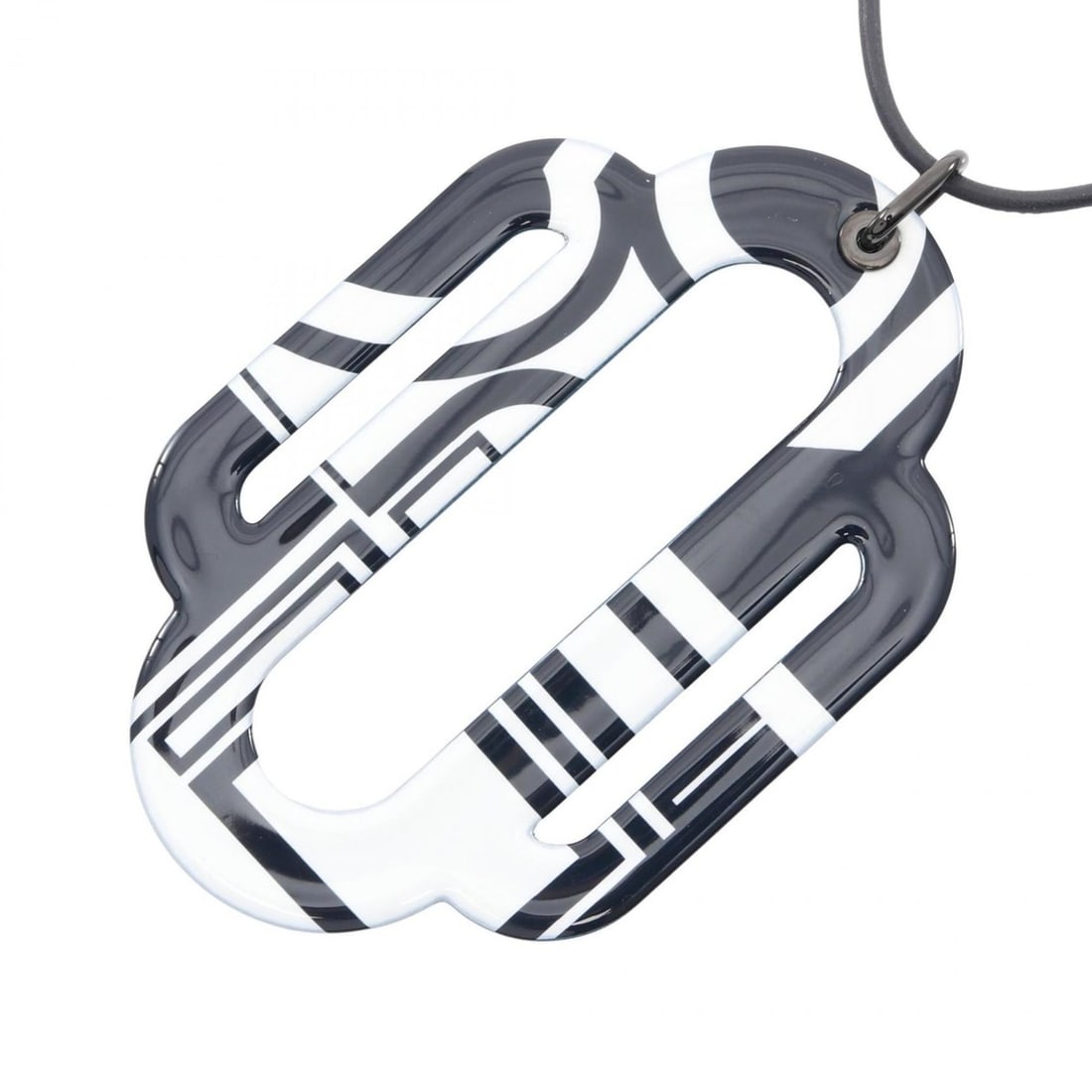 Hermes Hermès Attourage Necklace in Stainless Steel, Navy and White (1 of 10)