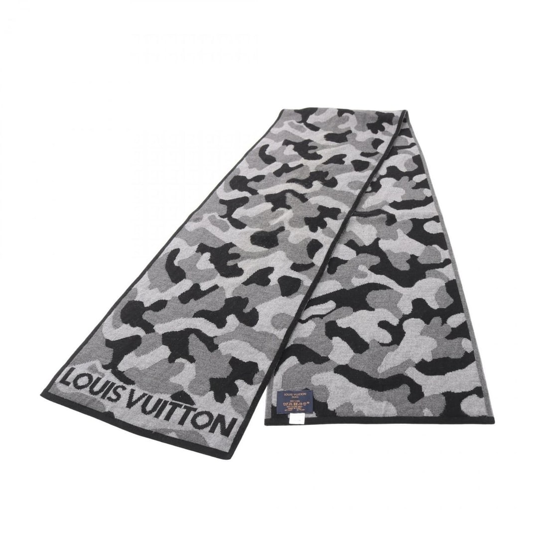 Louis Vuitton Echarpe Military Scarf, Wool, Men's, Gray and Black: --- Catalog ---Category: SizeSize (LxW): 1.8m x 30.5cm / 70.86'' x 12''Category: DesignType: StoleColor: Black, GrayGender: MenMaterial: Wool Category: GeneralBrand: Louis Vuitton--- Item List ---Sect