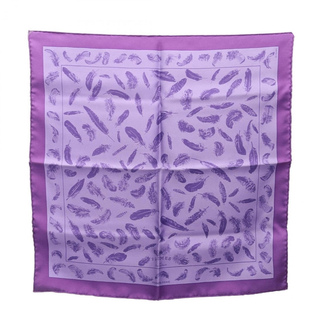 Hermes Hermès Petit Carre 45 PLUMES Scarf/Muffler, Silk, Women's, Purple (1 of 4)