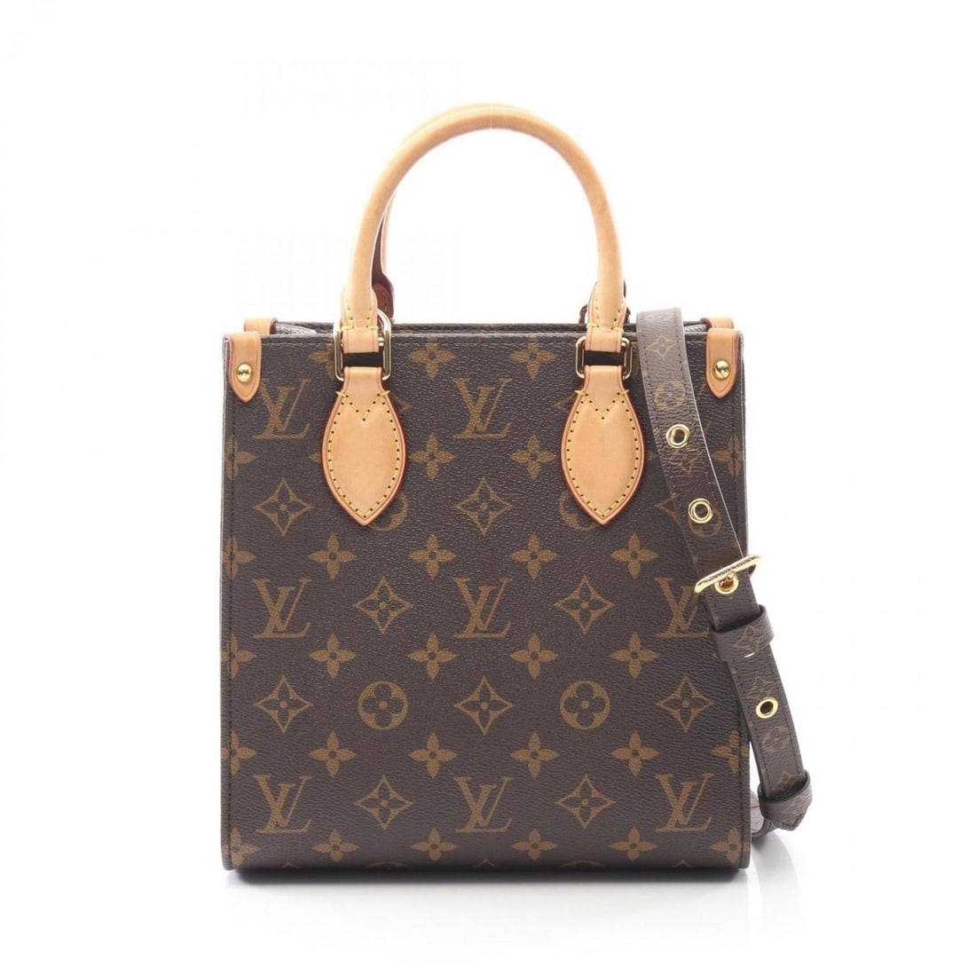 Louis Vuitton Sac Plat BB Handbag, Coated Canvas and Leather, Monogram, Women's, Brown, M45847 (1 of 9)