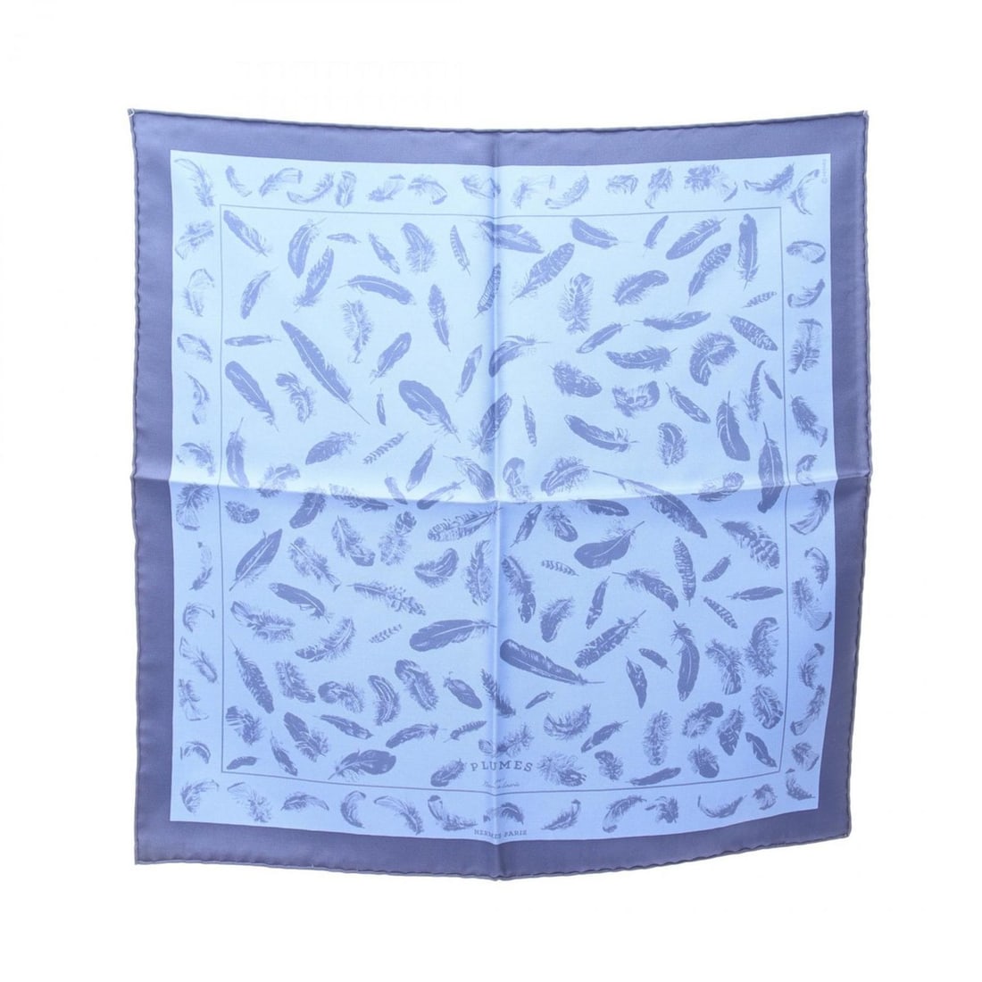 Hermes Hermès Petit Carré 45 PLUMES Silk Scarf for Women in Blue (1 of 17)