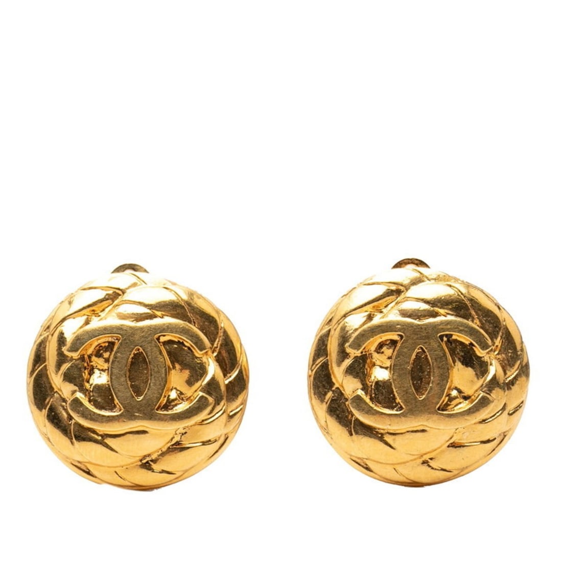 CHANEL Coco Mark Vintage Earrings, Gold Plated, Women's: --- Catalog ---Category: SizeSize (HxWxD): 22.10mm x 22.40mm / 0.87'' x 0.88''Category: DesignType: Clip earringsColor: GoldGender: WomenCategory: GeneralBrand: Chanel--- Item List ---Section: Conditi