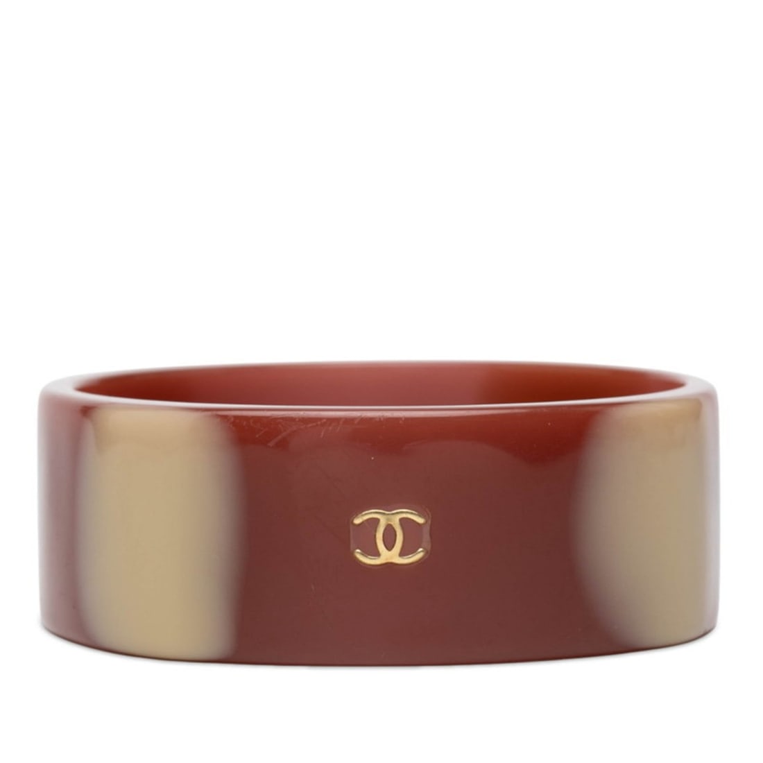 Chanel Coco Mark Bangle, Brown, Beige, Plastic, Women's, CHANEL (1 of 12)
