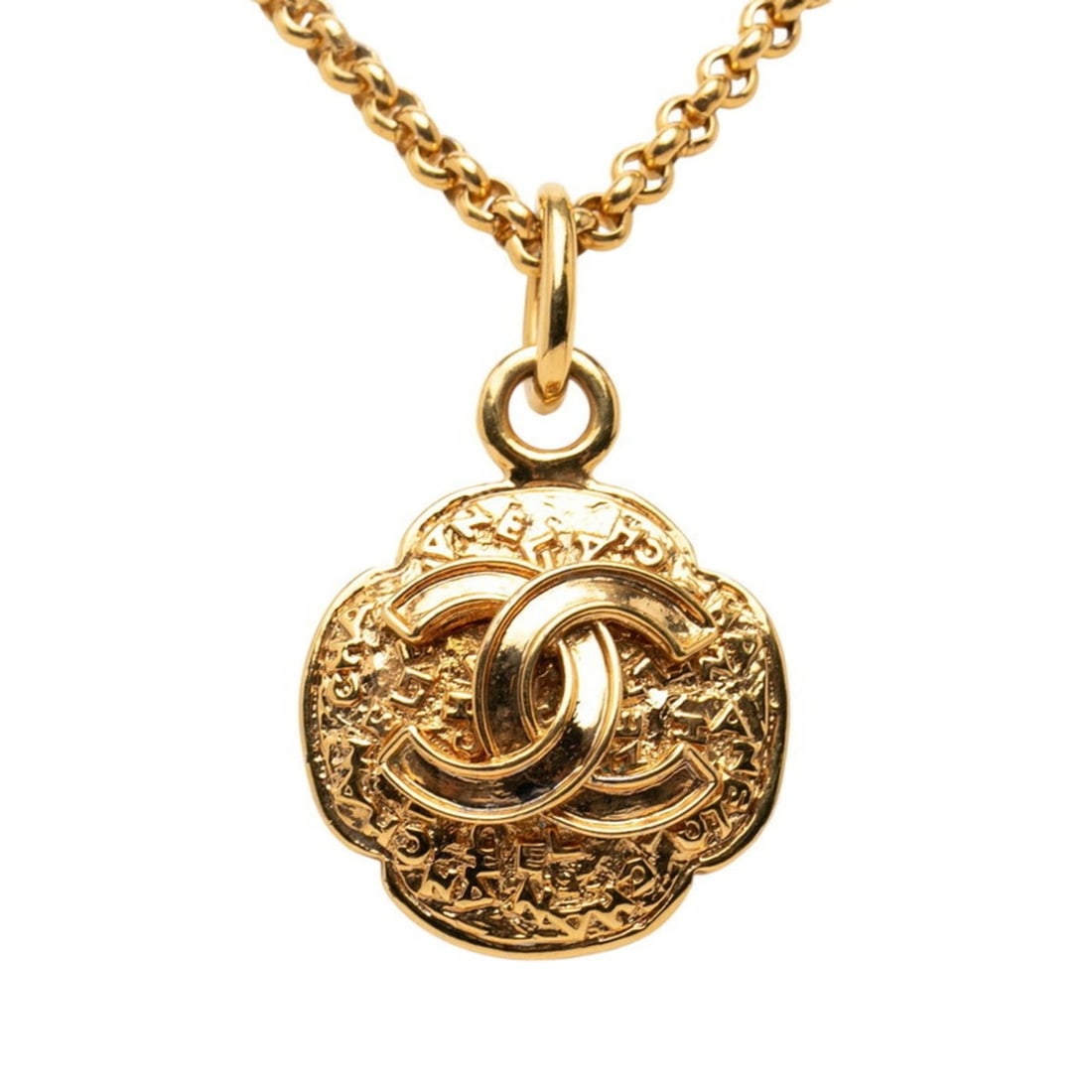 Chanel Coco Mark Logo Vintage Necklace Gold Plated Women's CHANEL (1 of 15)