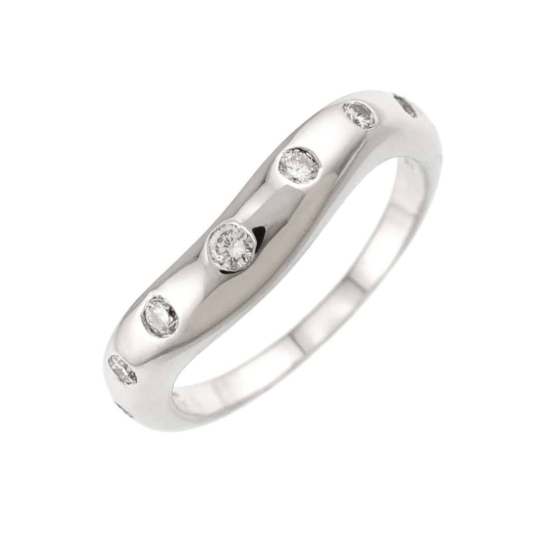 BVLGARI Corona Ring, size 10, 7 diamonds, platinum: --- Catalog ---Category: SizeJP Size: 10US Size: 5.5Category: DesignType: Band ringStone: DiamondGender: WomenMaterial: Platinum 950Category: GeneralBrand: Bvlgari--- Item List ---Section: ConditionRa