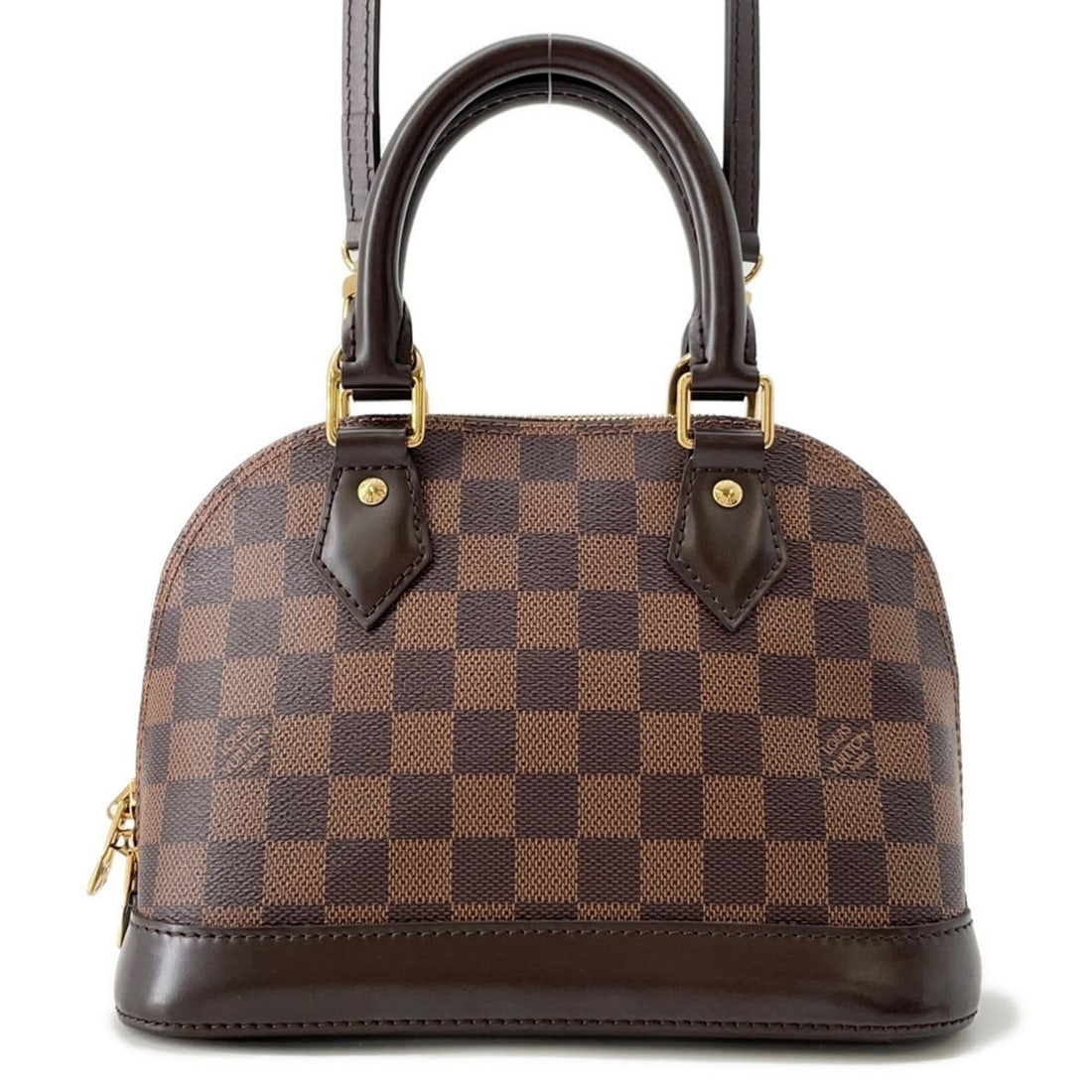 Louis Vuitton Damier Ebene Alma BB Handbag N41221 LOUIS VUITTON 2-way Shoulder Bag: --- Catalog ---Category: SizeWeight: 460g / 1.01lb.Size (HxWxD): 17.5cm x 23.5cm x 11.5cm / 6.88'' x 9.25'' x 4.52''Strap Length: 113cm / 44.48''Category: DesignType: Handbag, Shoulder bagColor: Brown