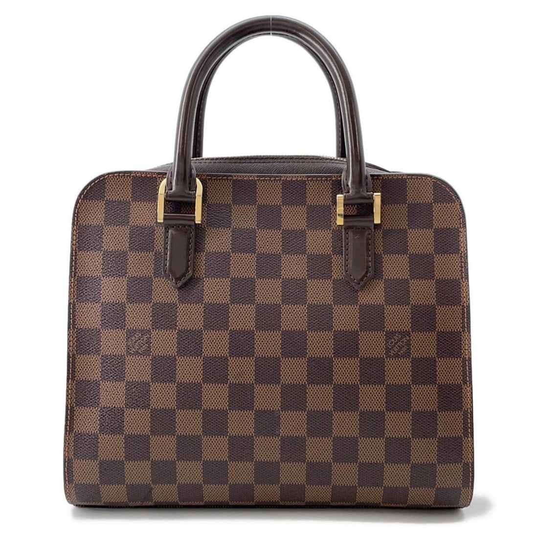Louis Vuitton handbag Damier Ebene Triana N51155 LOUIS VUITTON bag: --- Catalog ---Category: SizeWeight: 850g / 1.87lb.Size (HxWxD): 22cm x 26cm x 11.5cm / 8.66'' x 10.23'' x 4.52''Category: DesignType: HandbagColor: Damier Canvas, Ebene, Red colorGender: WomenClosure
