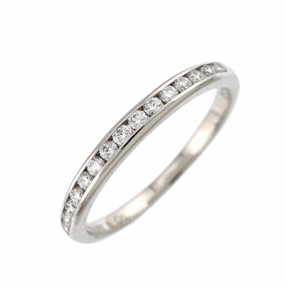 Tiffany & Co. Half Circle Channel Setting Diamond Ring, Size 9, Platinum: --- Catalog ---Category: SizeJP Size: 9US Size: 5Category: DesignType: Band ringStone: DiamondGender: WomenMaterial: Platinum 950Category: GeneralBrand: Tiffany--- Item List ---Section: ConditionRanki