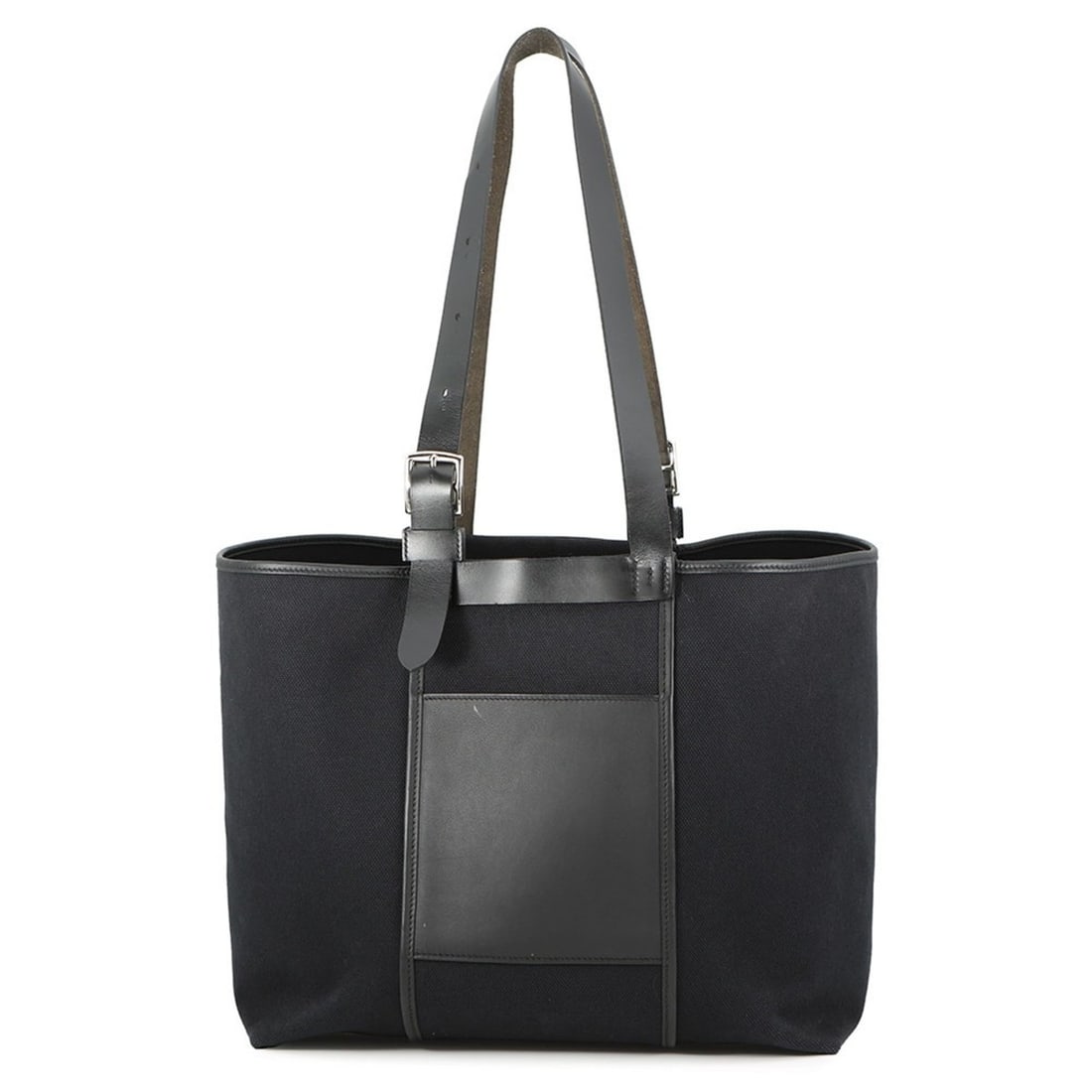 Hermes Hermès Etrivière Pocket Tote Bag in Black/Vache Hunter/Swift/Toile Goélan U Stamp Black: --- Catalog ---Category: SizeWeight: 900g / 1.98lb.Size (HxWxD): 32cm x 49cm x 20cm / 12.59'' x 19.29'' x 7.87''Category: DesignType: Tote bagColor: BlackGender: WomenClosure: OpenMaterial: Swift leat