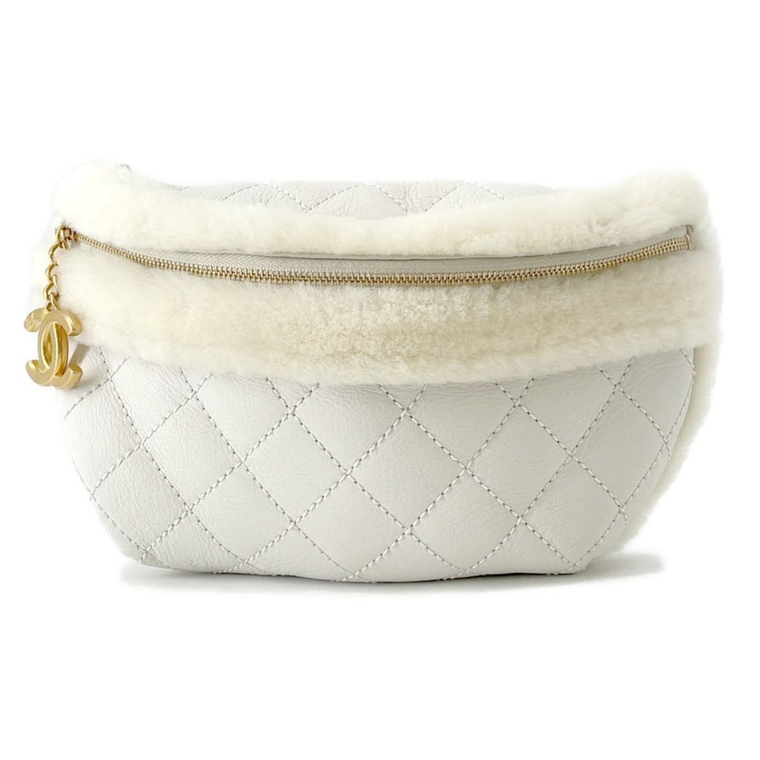 CHANEL Matelasse Chain Shoulder Bag with Coco Mark, Leather/Sheepskin, White: --- Catalog ---Category: SizeWeight: 310g / 10.93oz.Size (HxWxD): 17cm x 27cm x 8cm / 6.69'' x 10.62'' x 3.14''Strap Length: 57cm - 68cm / 22.44'' - 26.77''Category: DesignType: Sling bagColor: Ivory,