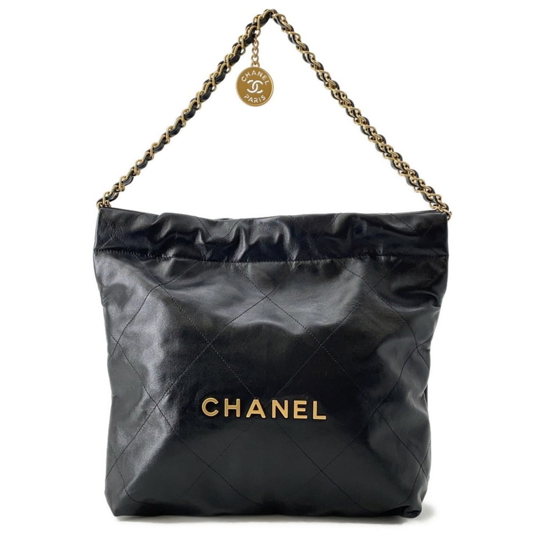 CHANEL 22 Matelasse Small Handbag in Shiny Calfskin (AS3260) Black (1 of 13)