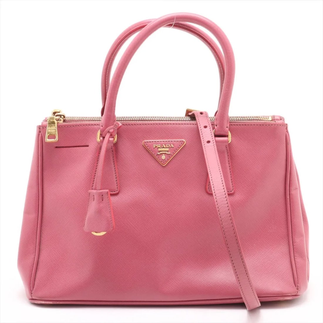 Prada Saffiano Galleria Leather 2-Way Handbag, Tote Bag, Shoulder Pink, Women's (1 of 17)