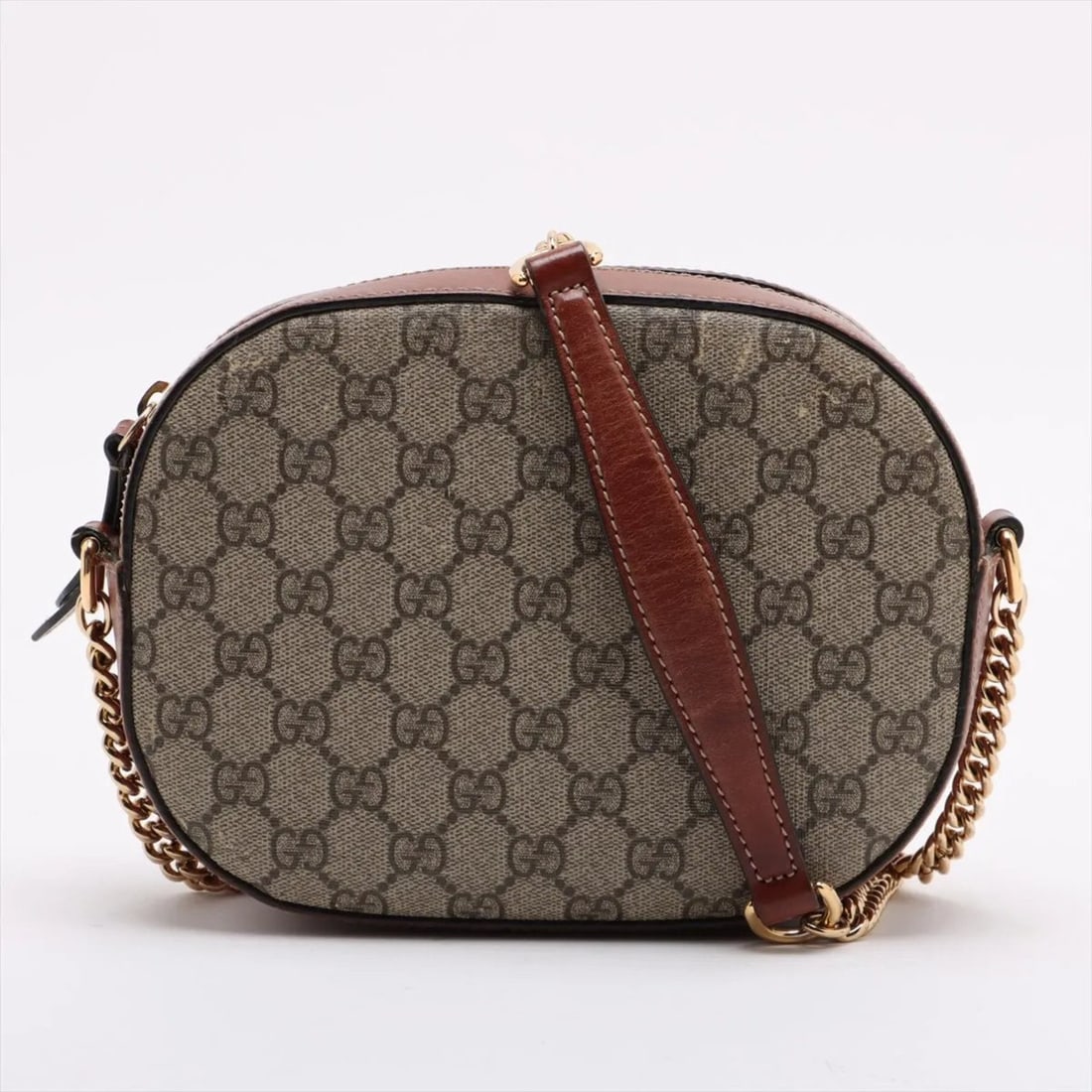 Gucci GG Supreme 409535 Leather Chain Shoulder Bag/Handbag Brown Women's: --- Catalog ---Category: SizeSize (HxWxD): 15cm x 20cm x 5cm / 5.9'' x 7.87'' x 1.96''Category: DesignType: Handbag, Shoulder bagColor: BrownGender: WomenMaterial: Leather , Coated canvas Category: Ge