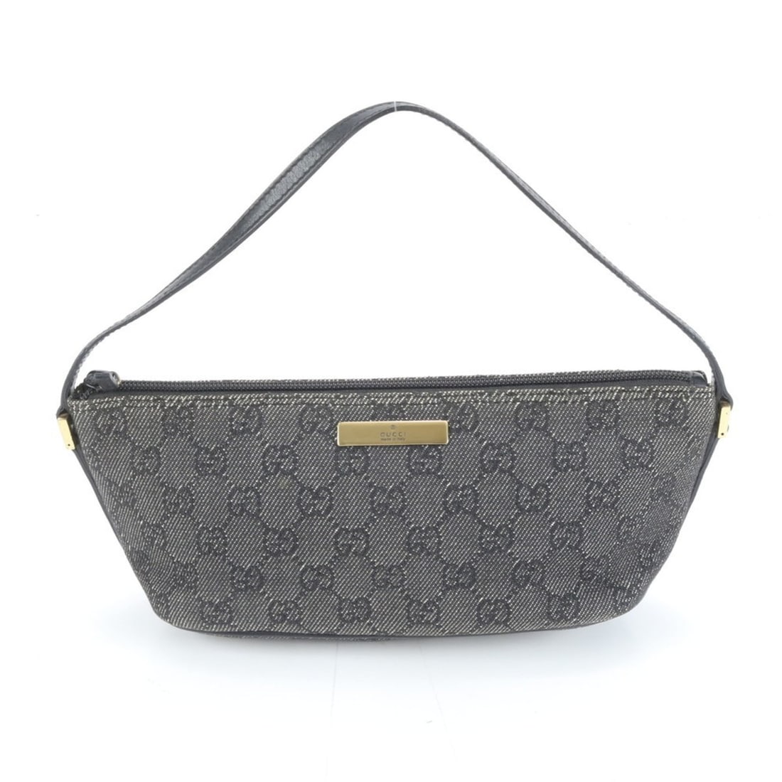 Gucci GG Canvas 07198 Leather Handbag Accessory Pouch Tote Bag Black Women's (1 of 9)