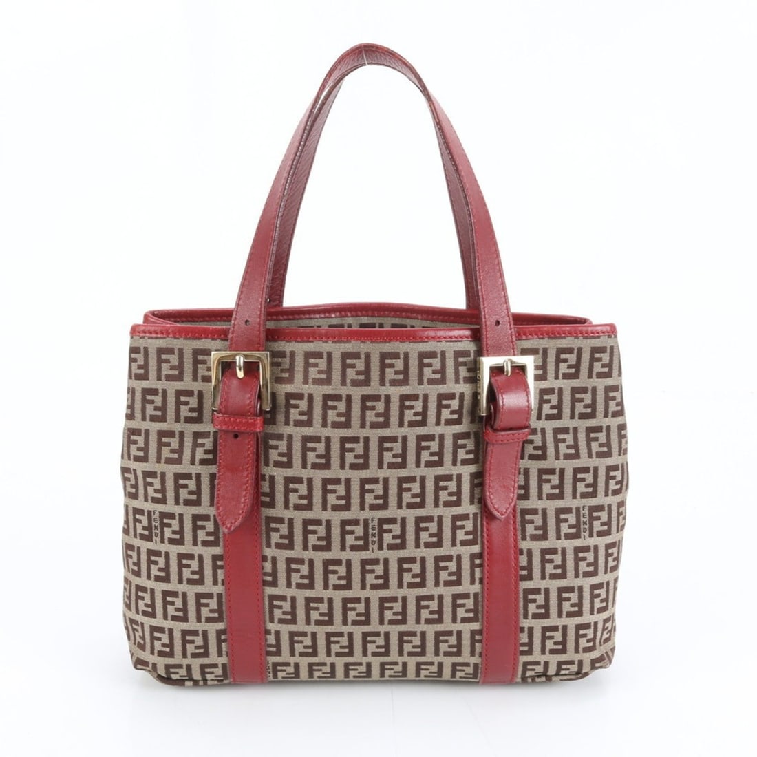 Fendi FF Zucchino 8BH237 Leather Handbag/Tote Bag with Gold Hardware for Women: --- Catalog ---Category: SizeSize (HxWxD): 19cm x 26cm x 9cm / 7.48'' x 10.23'' x 3.54''Category: DesignType: Handbag, Tote bagColor: BrownGender: WomenMaterial: Leather , Canvas Category: GeneralMPN: