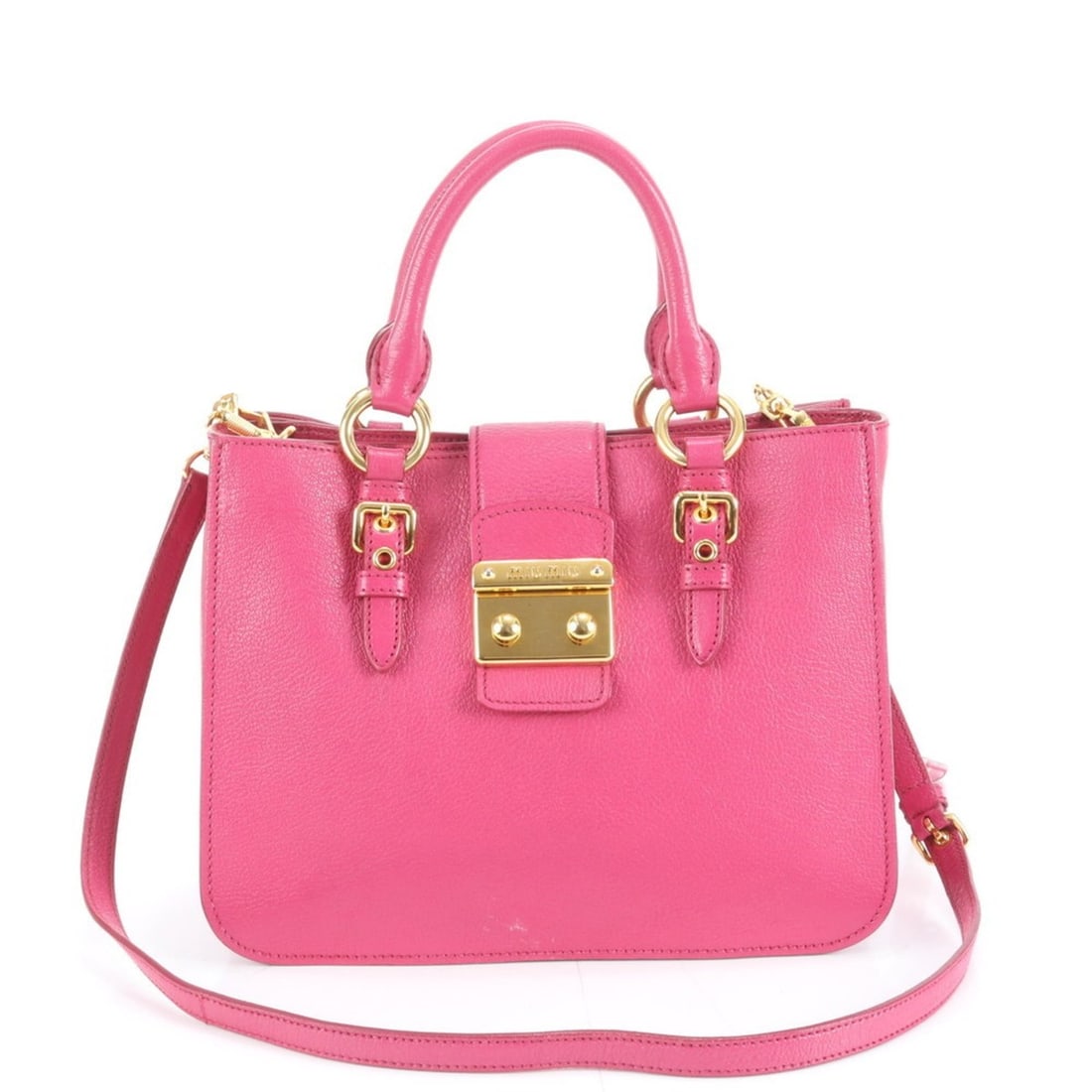 Miu Miu Miu Madras Leather 2-Way Shoulder Bag, Handbag, Tote Pink, Women's: --- Catalog ---Category: SizeSize (HxWxD): 21.5cm x 27cm x 10cm / 8.46'' x 10.62'' x 3.93''Strap Length: 112cm / 44.09''Handle Length: 35cm / 13.77''Category: DesignType: Handbag, Shoulder bag, Tote b
