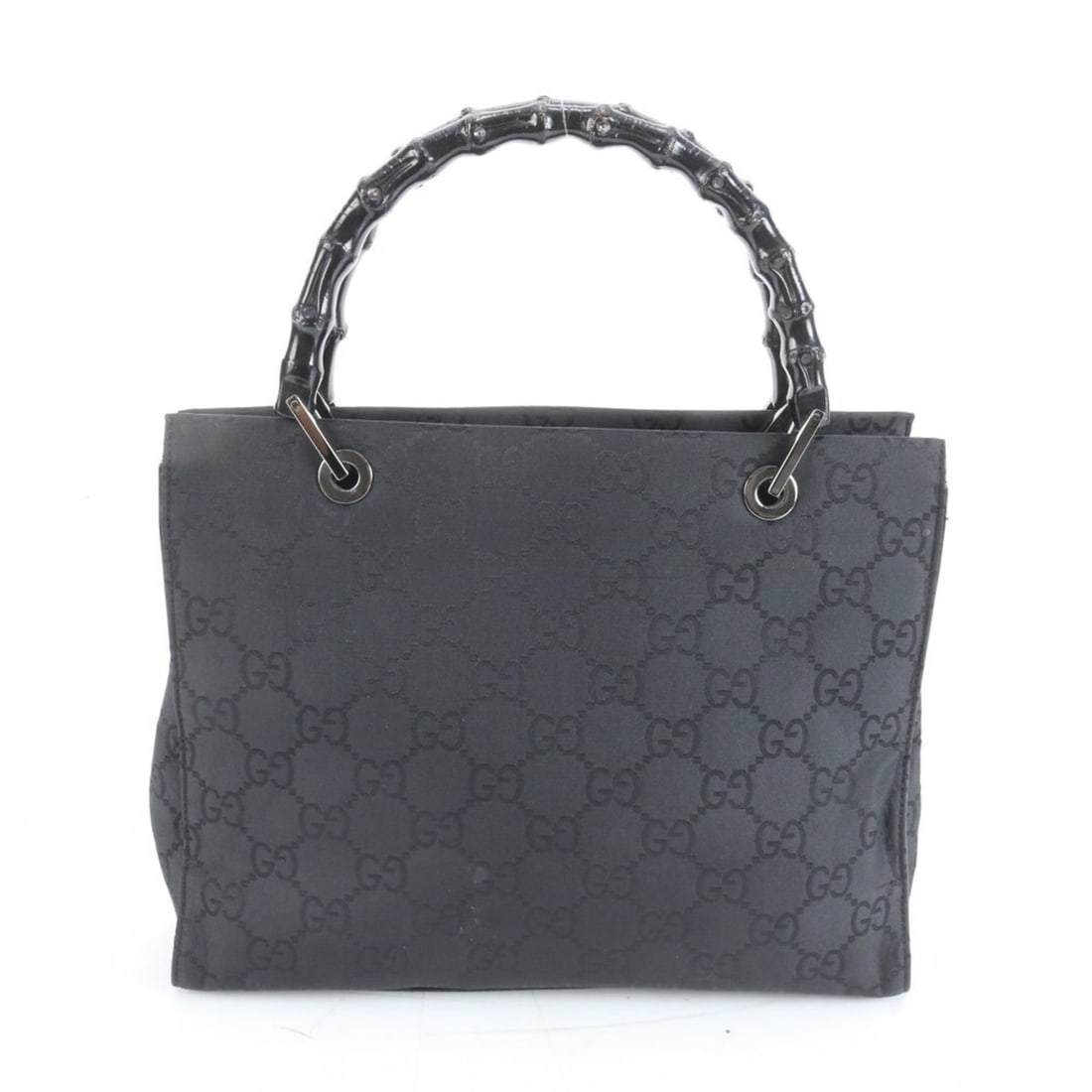 Gucci Bamboo GG Nylon 002 1016 Handbag Tote Bag Black Women's (1 of 10)