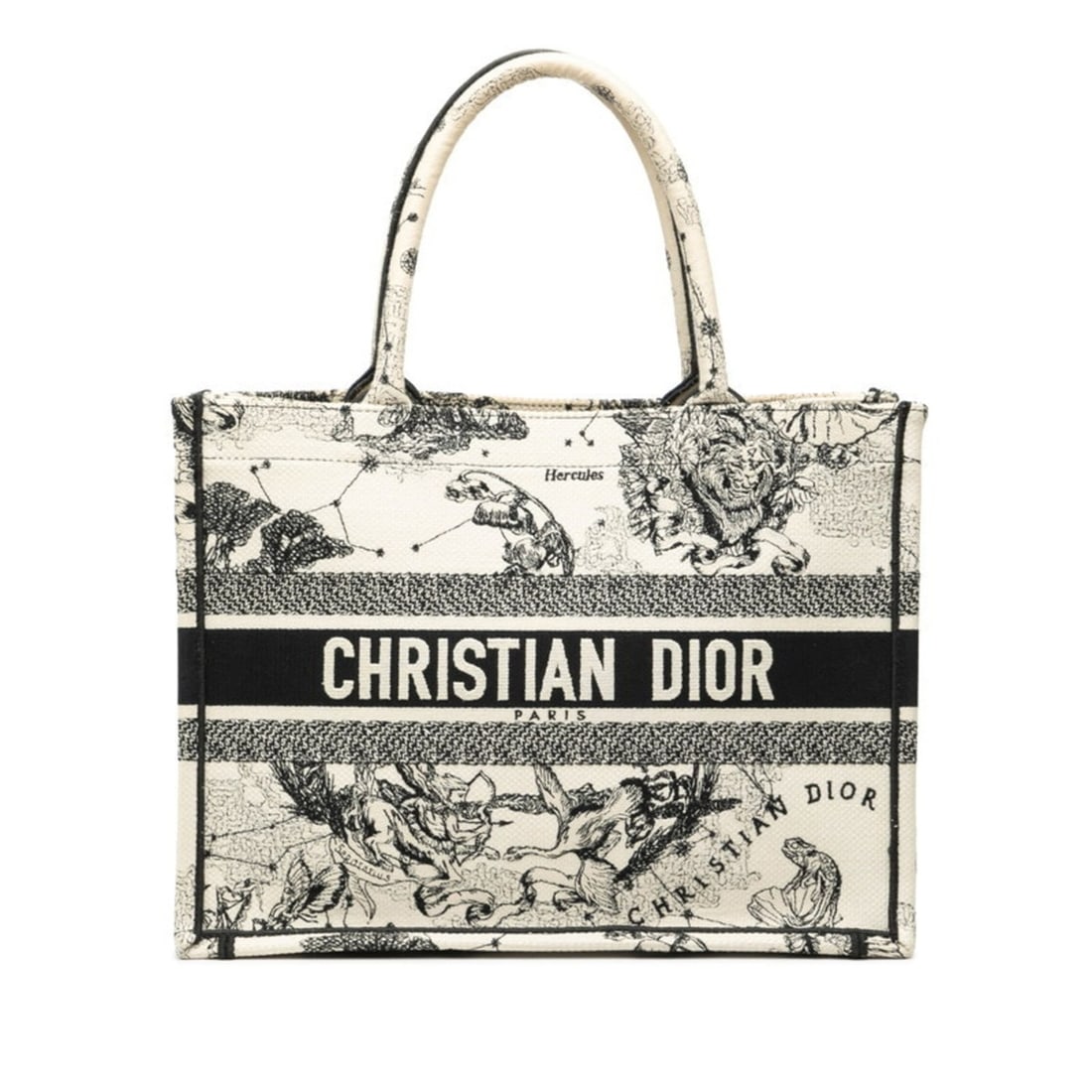 Christian Dior Dior Book Tote Medium Zodiac Bag White Black Canvas Women's: --- Catalog ---Category: SizeSize (HxWxD): 27cm x 36cm x 16cm / 10.62'' x 14.17'' x 6.29''Category: DesignType: Tote bagColor: Black, WhiteGender: WomenMaterial: Canvas Category: GeneralBrand: Christi